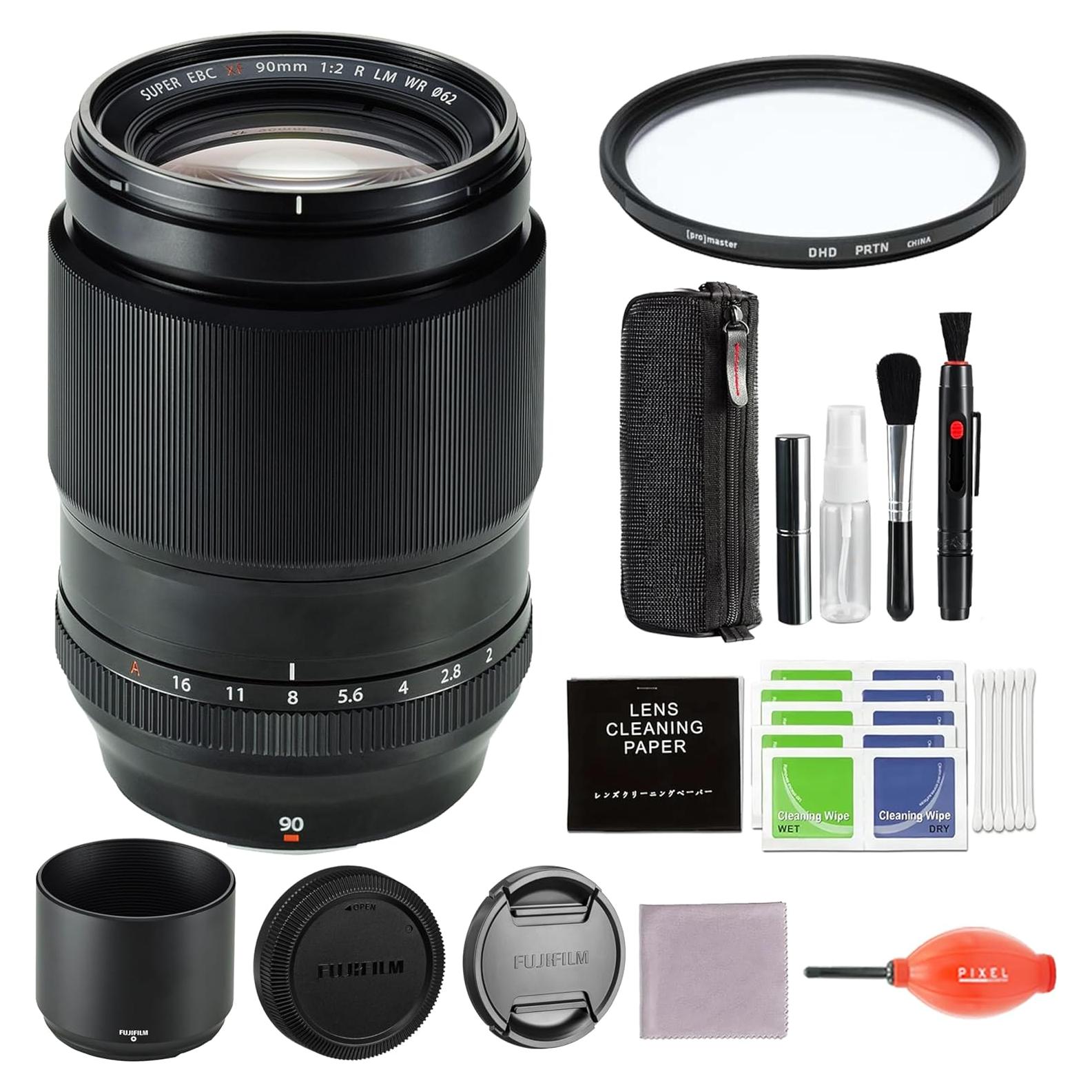 Lente Fujifilm XF 90mm F2 R LM WR con Accesorios de Limpieza