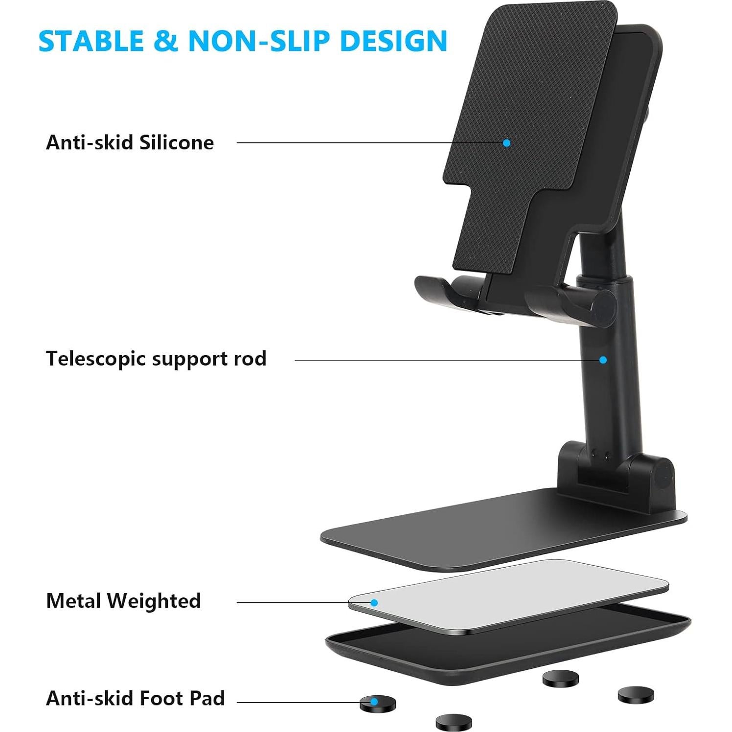 Soporte Plegable para Teléfono Szwilnis 2 Pcs Ajustable