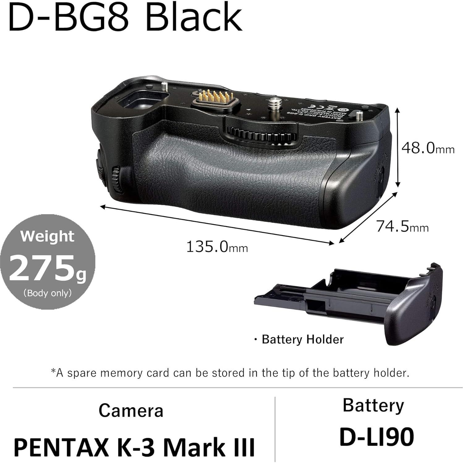 Empuñadura de Batería PENTAX D-BG8 para K-3 III DSLR