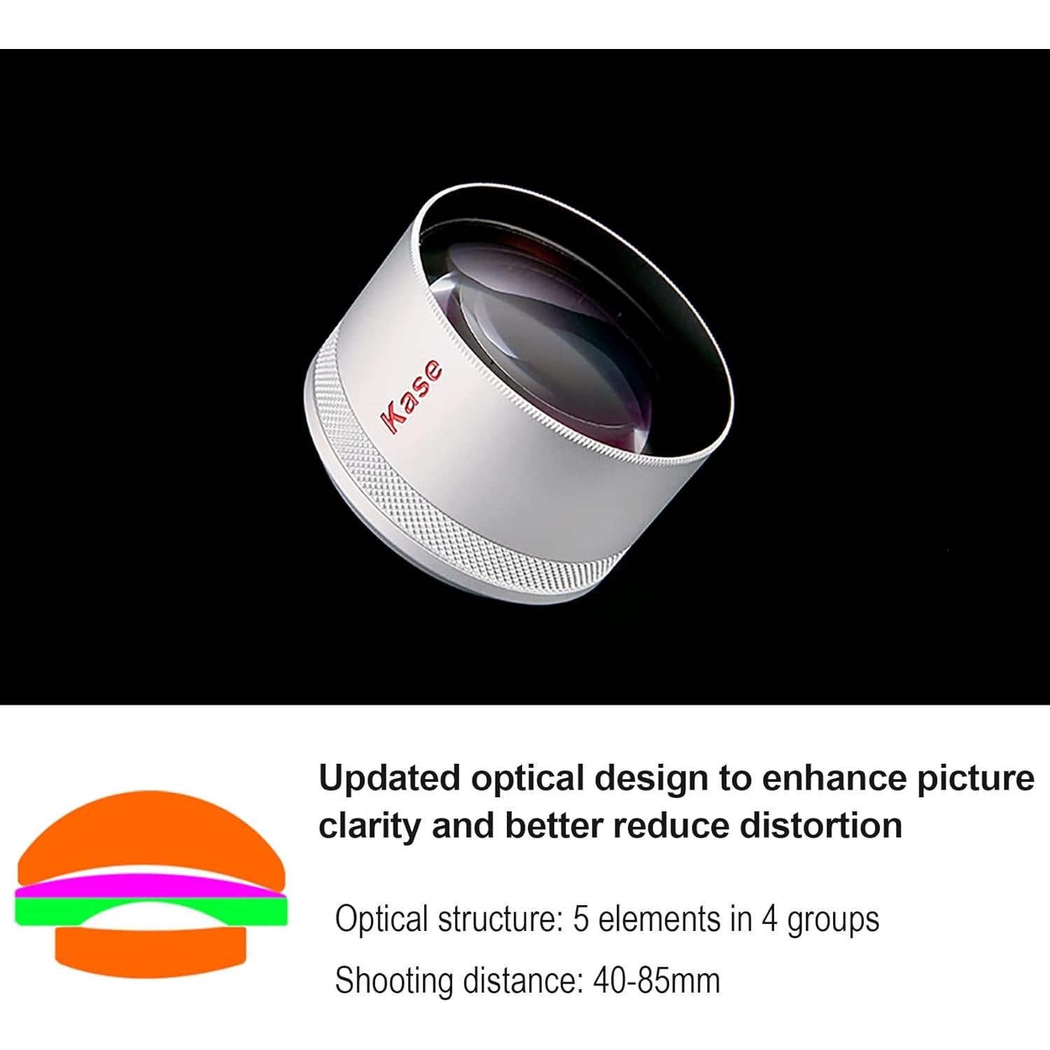 Lente Macro Kase Master Pro para iPhone y Android 40-85mm