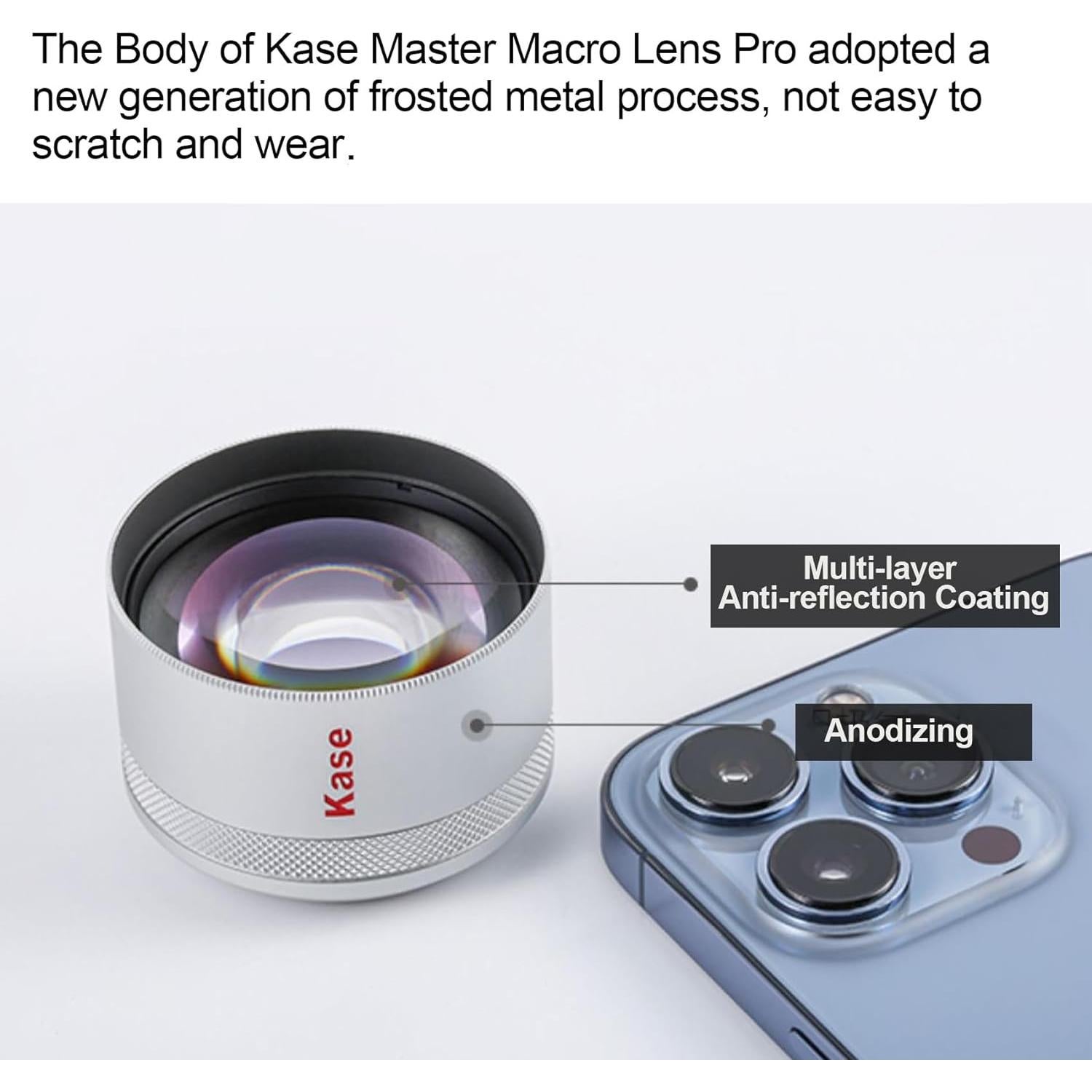 Lente Macro Kase Master Pro para iPhone y Android 40-85mm