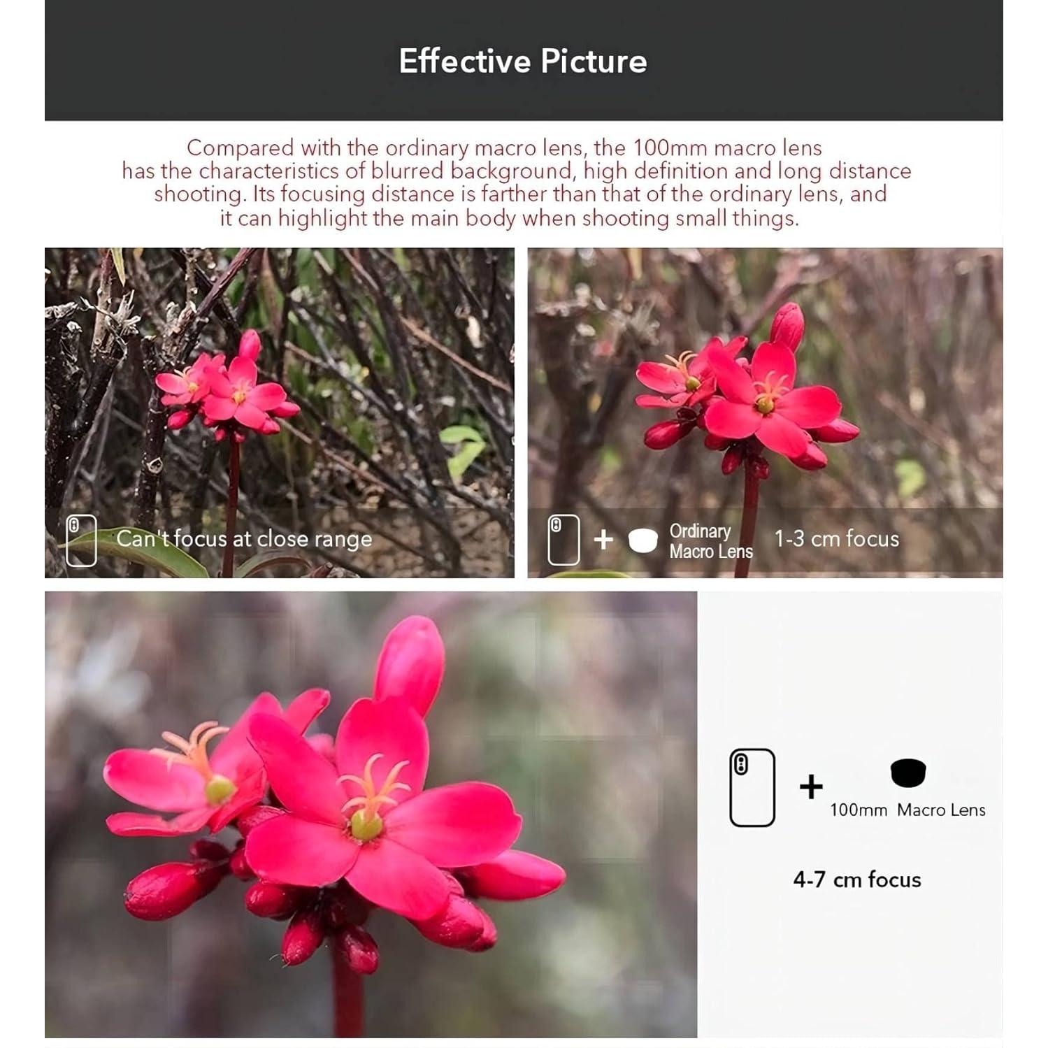 Lente de Teléfono HD 100mm Leshareselect para iPhone y Samsung