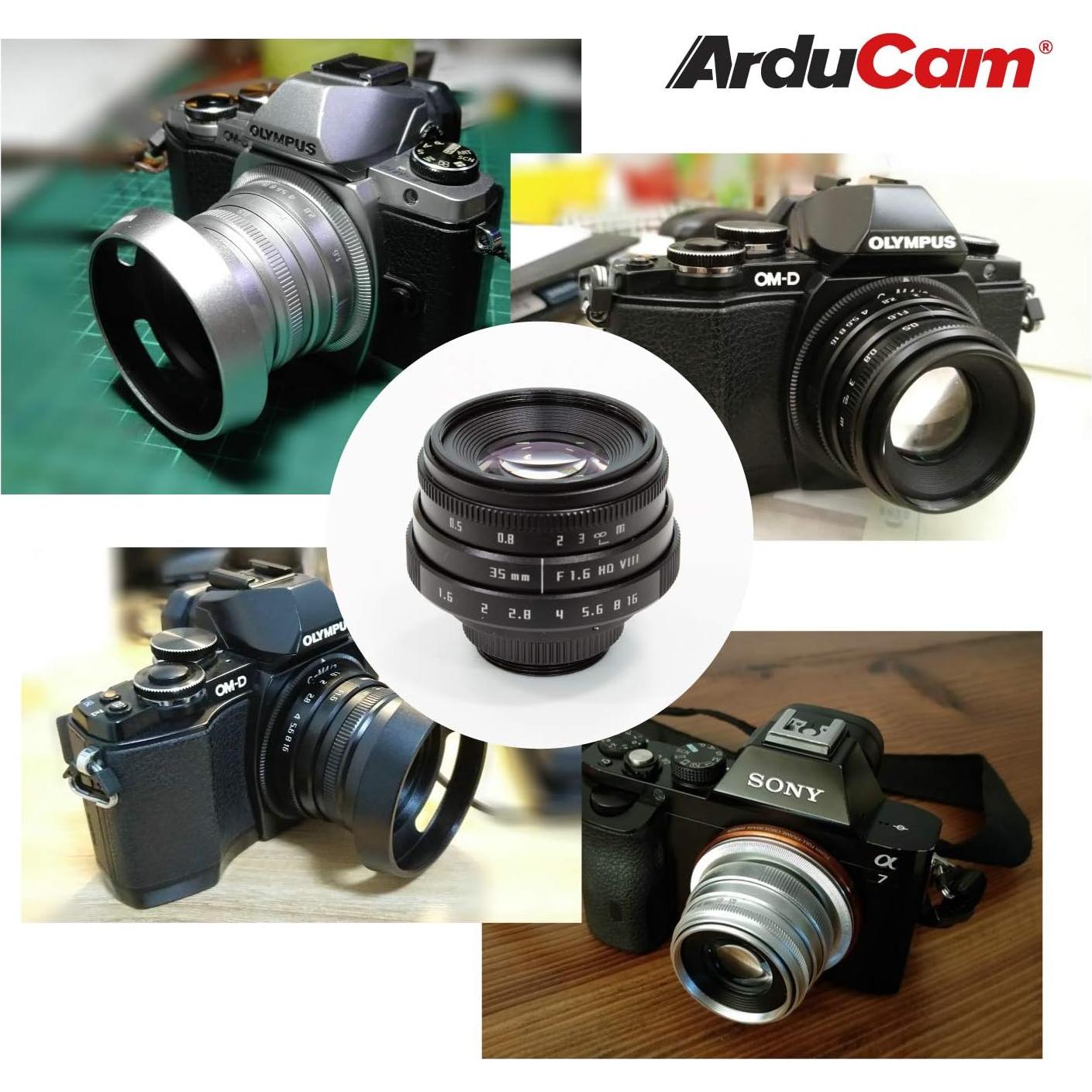 Lente C-Mount Arducam 35mm F1.6 para Raspberry Pi HQ