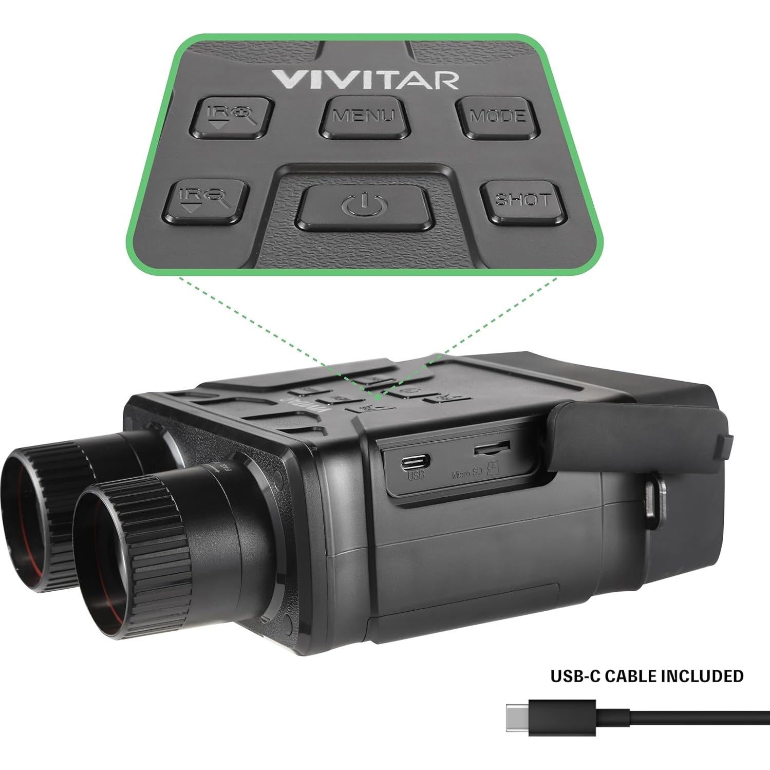 Cámara Binocular de Visión Nocturna VIVITAR 4x HD 16MP