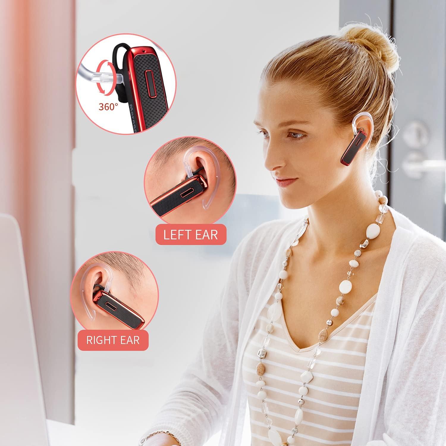 Auricular Bluetooth Marnana Inalámbrico Rojo con 18 Horas de Batería