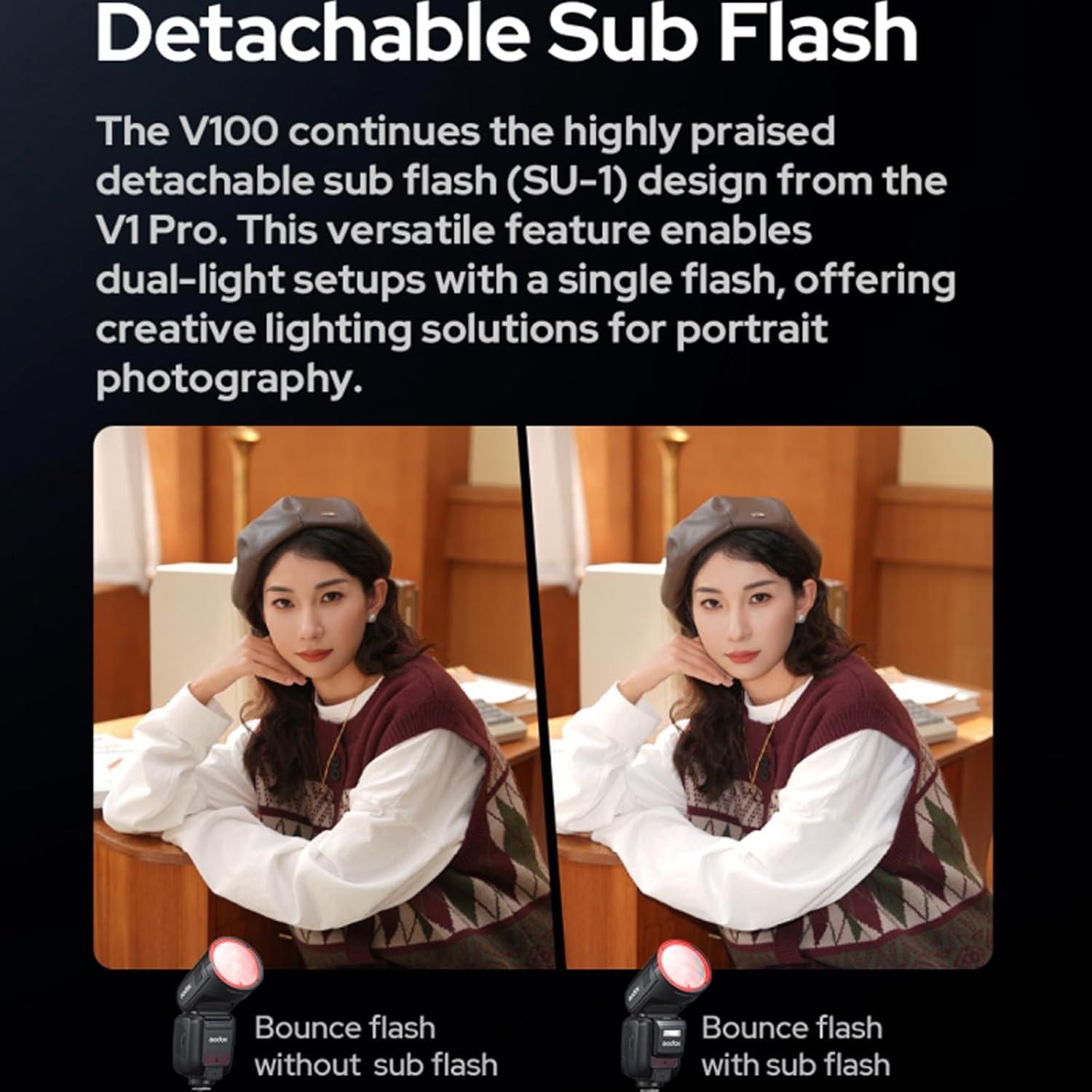 Flash Godox V100C 100Ws TTL para cámaras Canon - Pantalla Táctil