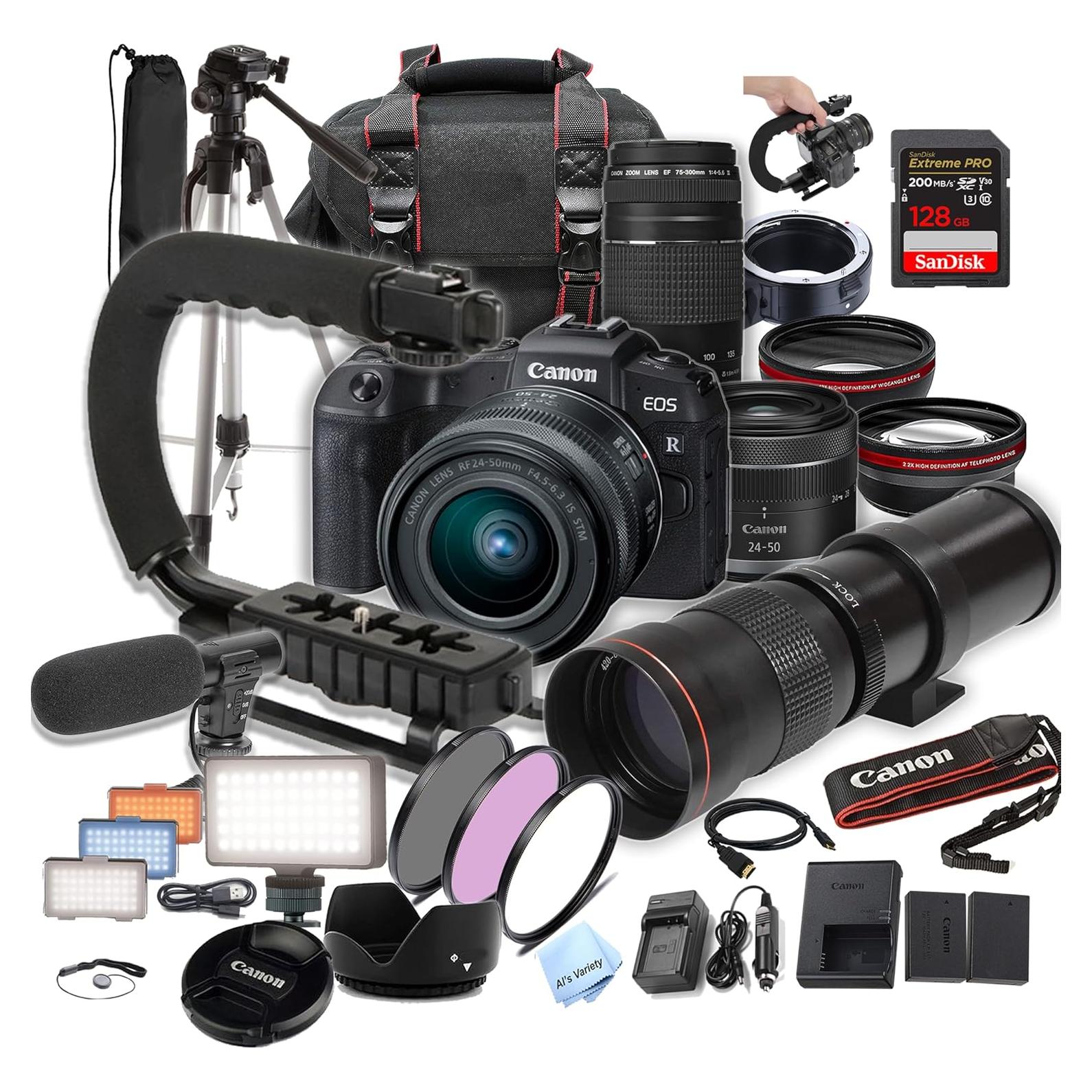 Cámara Digital Sin Espejo Canon EOS RP + Lentes 24-50mm y 75-300mm