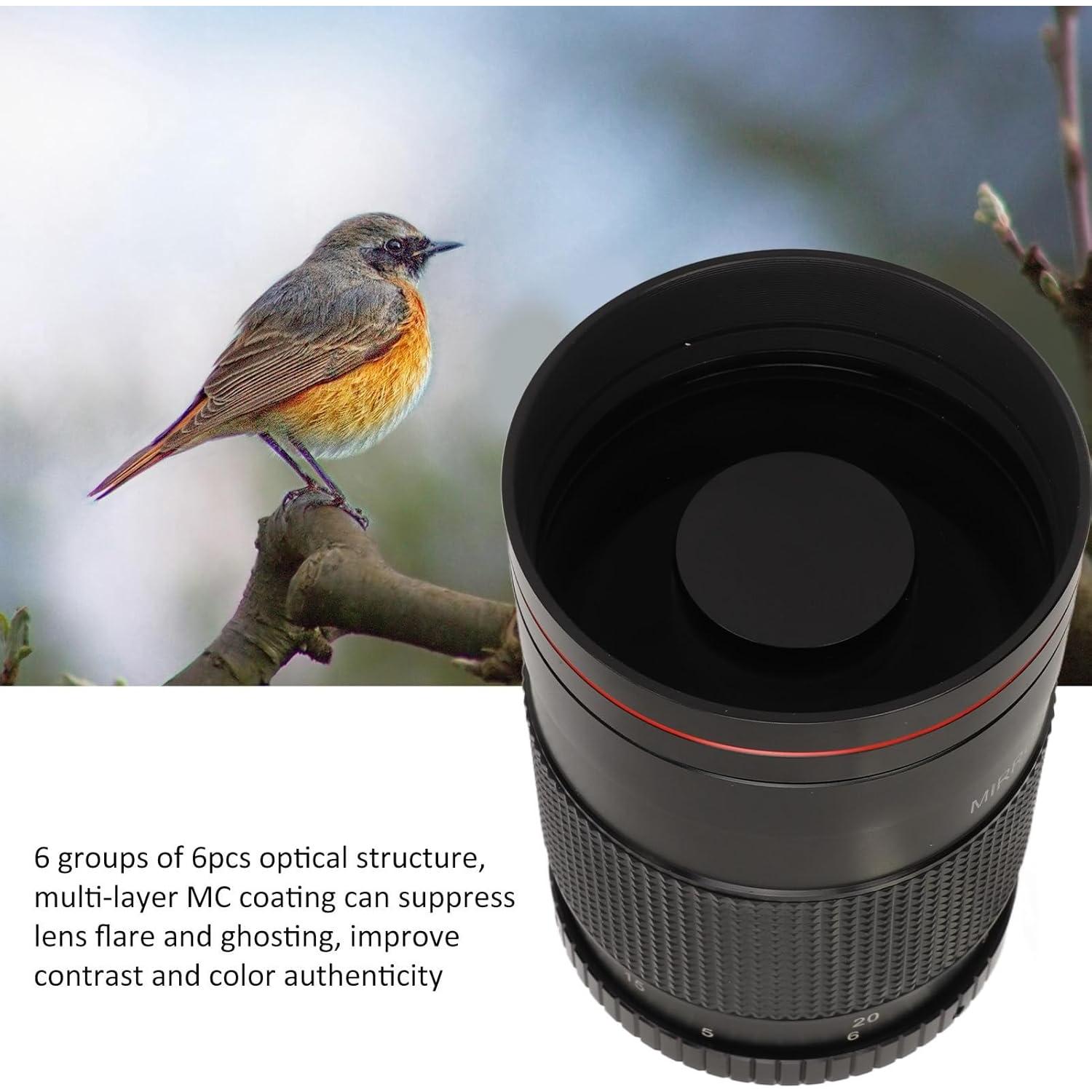 Lente telefoto espejo GOSHYDA 500mm F8 para cámaras AI