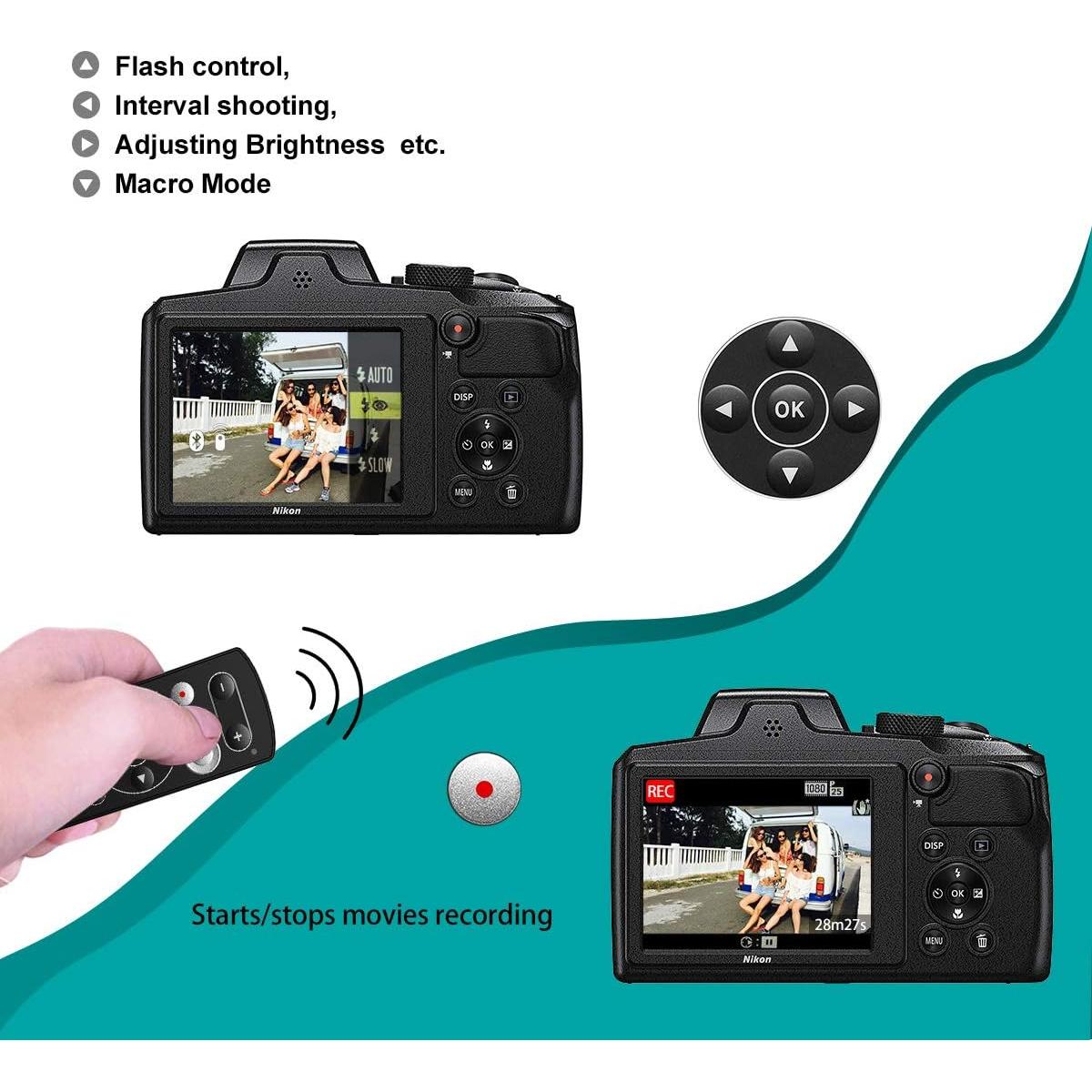 Control Remoto Inalámbrico AODELAN para Nikon COOLPIX P1000 P950 B600 A1000 Z50 Z30 Z fc