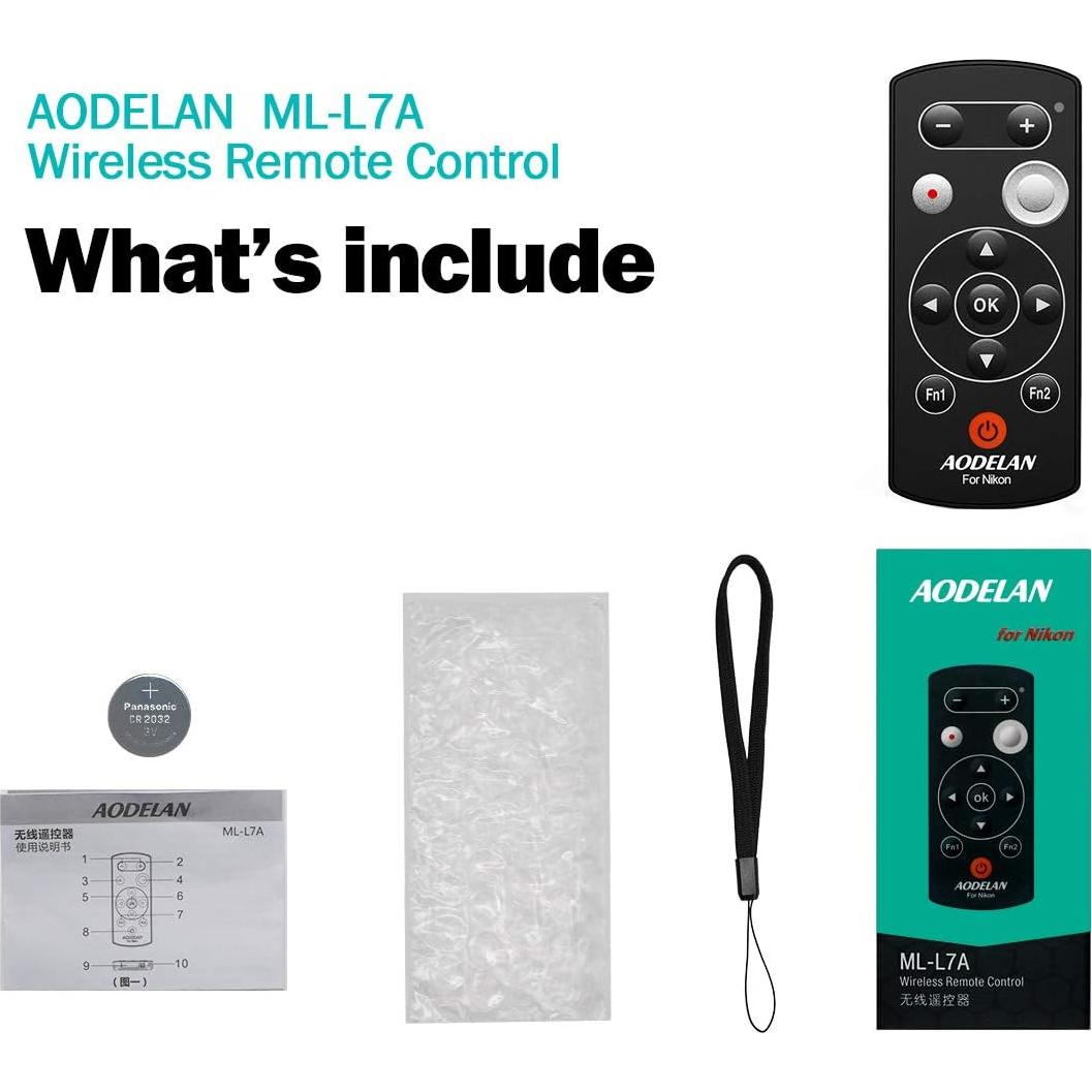 Control Remoto Inalámbrico AODELAN para Nikon COOLPIX P1000 P950 B600 A1000 Z50 Z30 Z fc