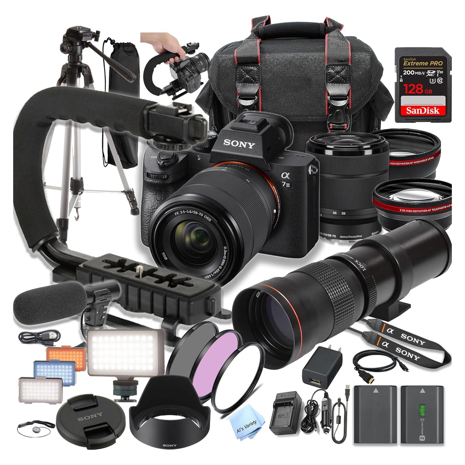 Cámara Sony Alpha A7 III + Lente Telefoto 420-800mm + Accesorios