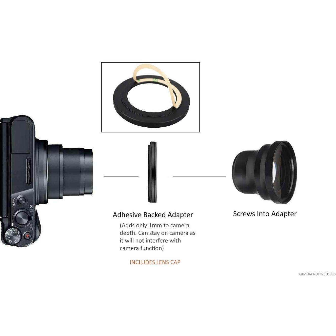 Lente Telefoto Digital Nc 2.2X para Sony ZV-1 con Adaptador