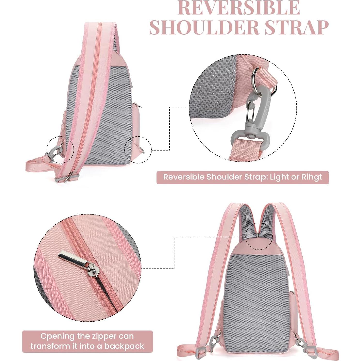 Bolsa de Mensajero para Cámara BAIGIO Rosa 17x10x35cm