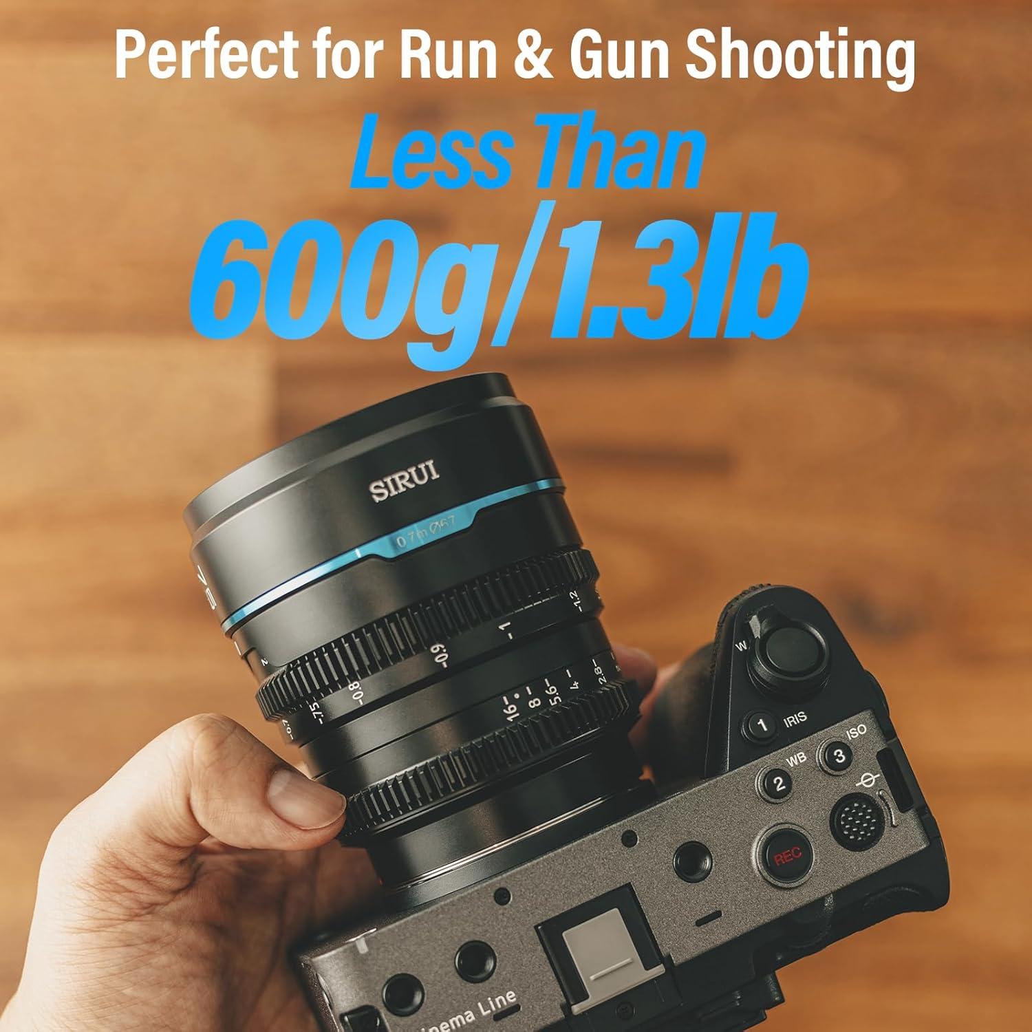 Lente Cine SIRUI 16mm T1.2 Gran Angular RF para RED Komodo