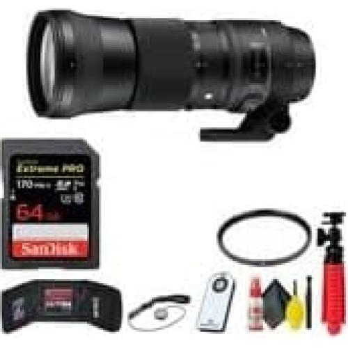 Lente Sigma 150-600mm f/5-6.3 DG OS HSM para Nikon F + Tarjeta SD 64GB