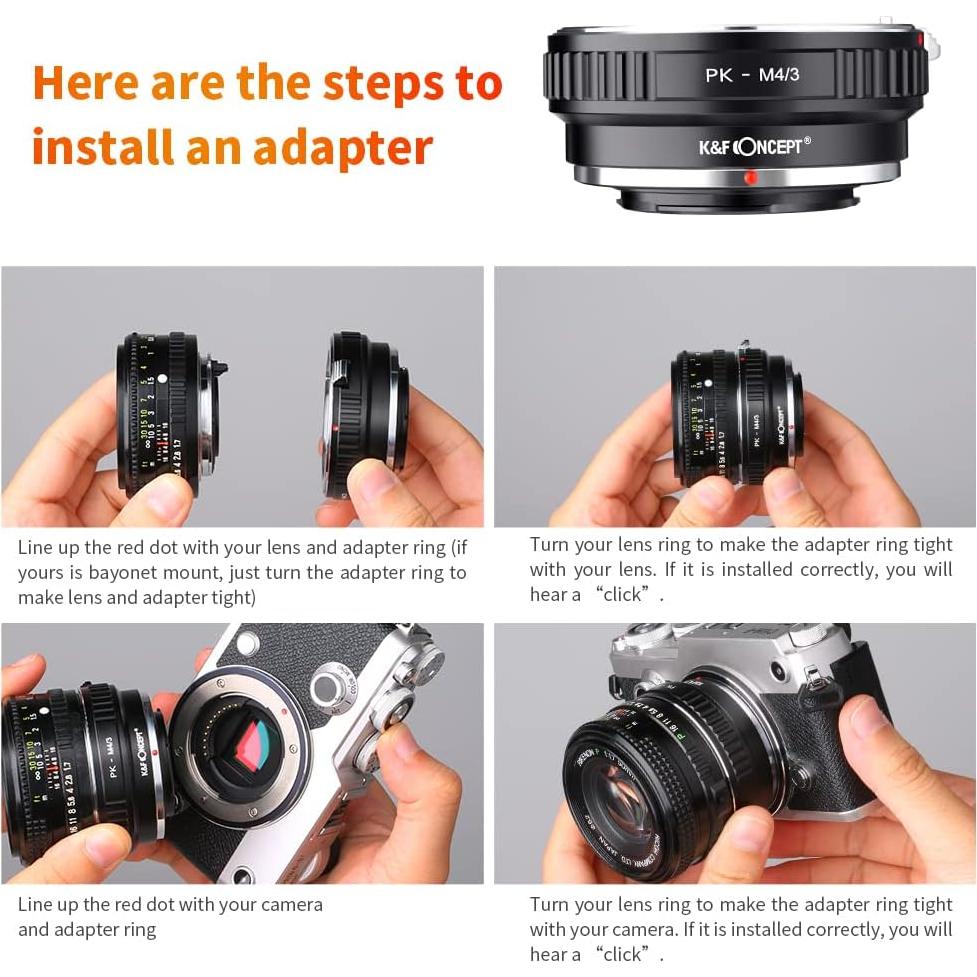 Adaptador de Montura K&F Concept Pentax K a Micro 4/3