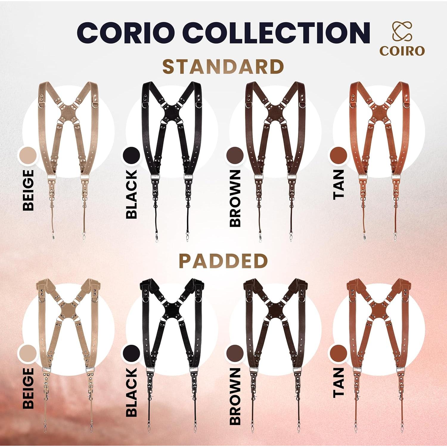 Arnés de cámara doble Pro In Style para 2 cámaras - Cuero marrón