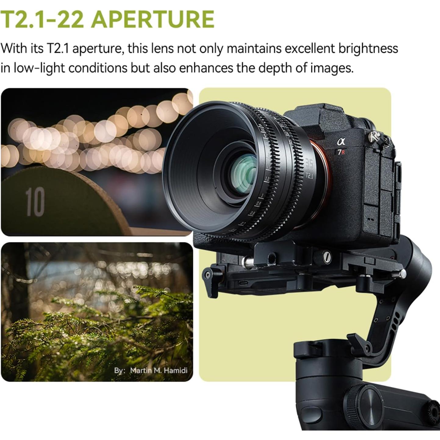 Lente de Cine TTARTISAN 35mm T2.1 Montura X Enfoque Manual