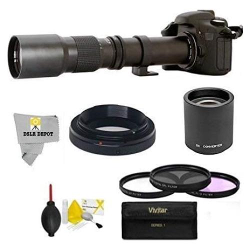 Lente Telefoto Manual 500-1000mm f/8 para Canon DSLR