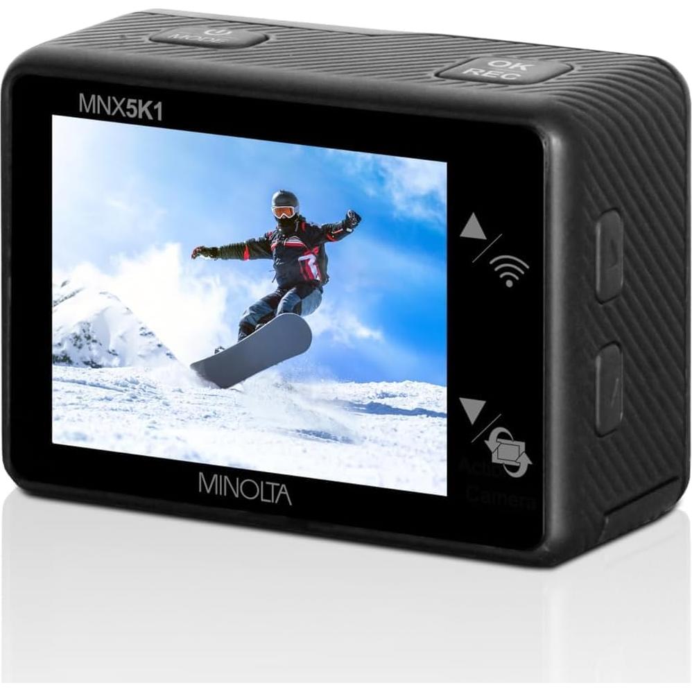 Cámara de Acción Minolta MNX5K1 5K Ultra HD 24MP Kit Completo