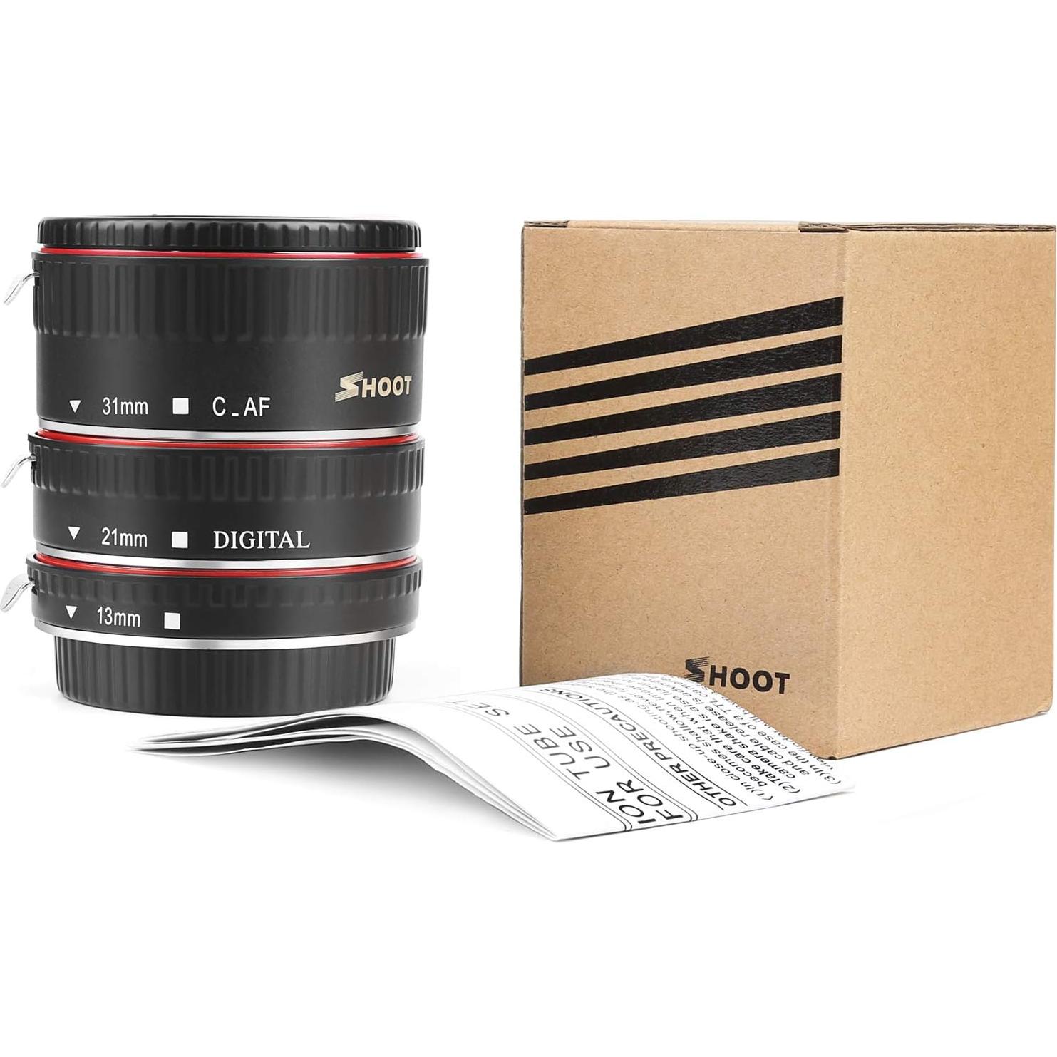 Juego de Tubos de Extensión Macro SHOOT para Canon EOS 13mm 21mm 31mm