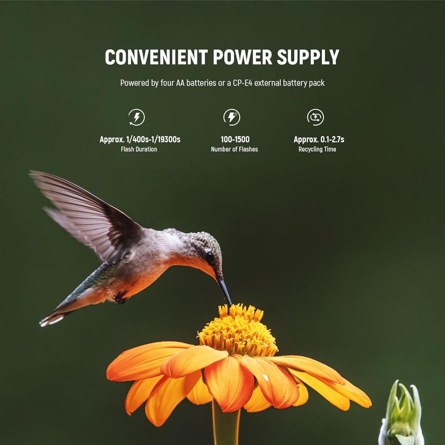 Flash de Anillo NEEWER RF1-C para Canon, 76Ws GN15 TTL Macro