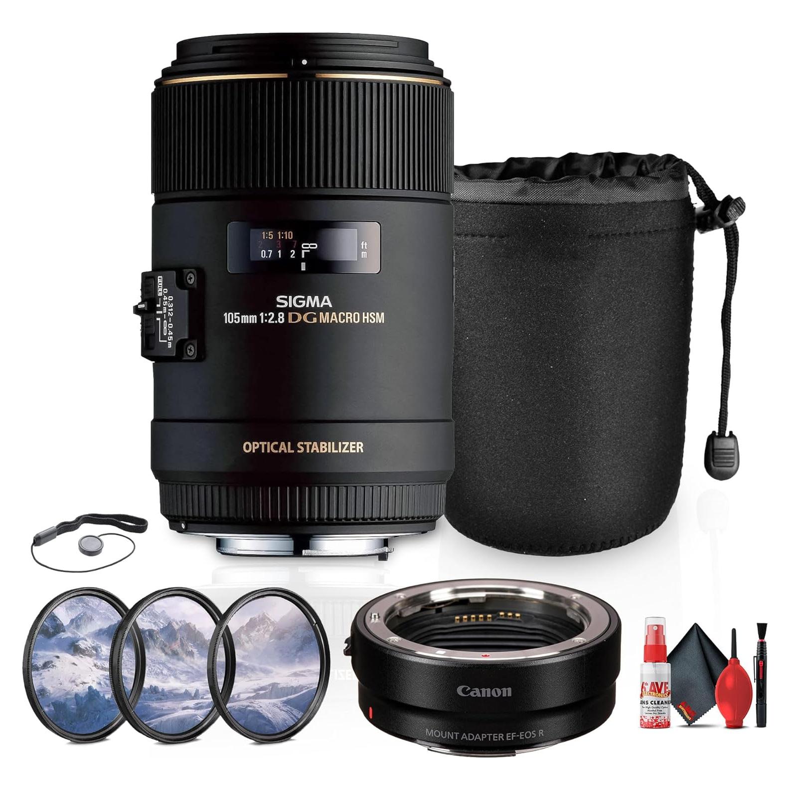 Lente Macro Sigma 105mm f/2.8 EX DG OS HSM para Canon con Kit