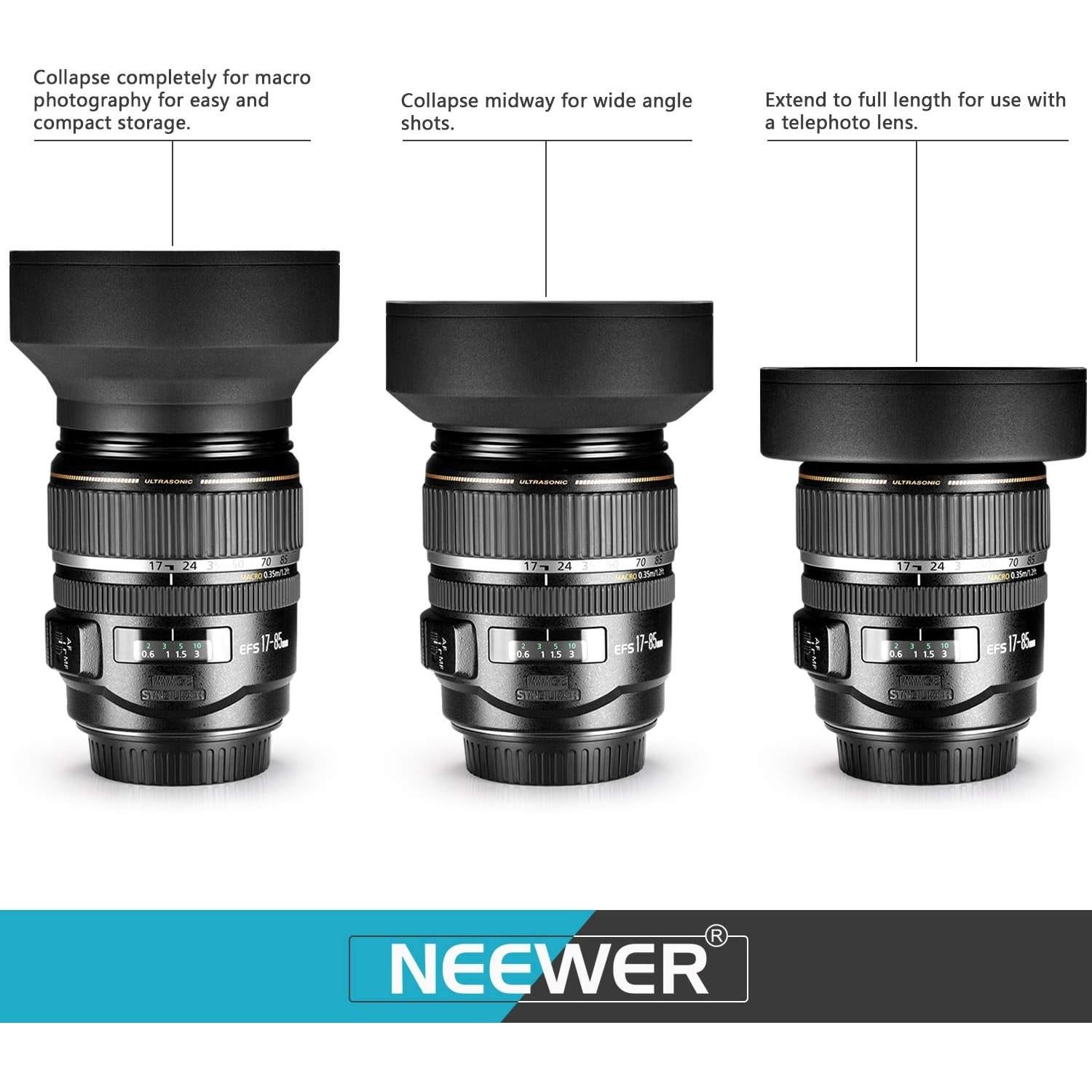 Kit de Filtros de 58mm Neewer: ND, CPL, UV, Macro y Accesorios