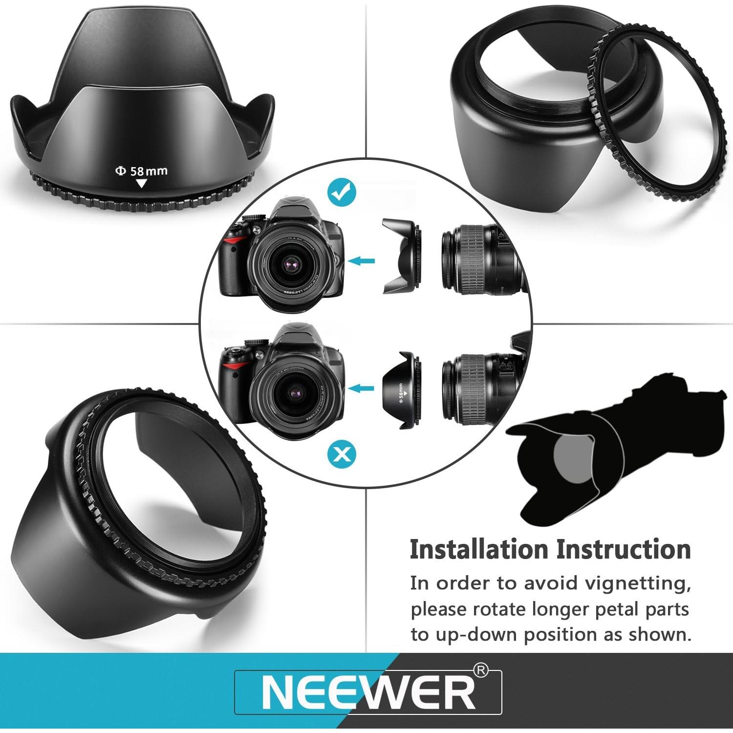 Kit de Filtros de 58mm Neewer: ND, CPL, UV, Macro y Accesorios