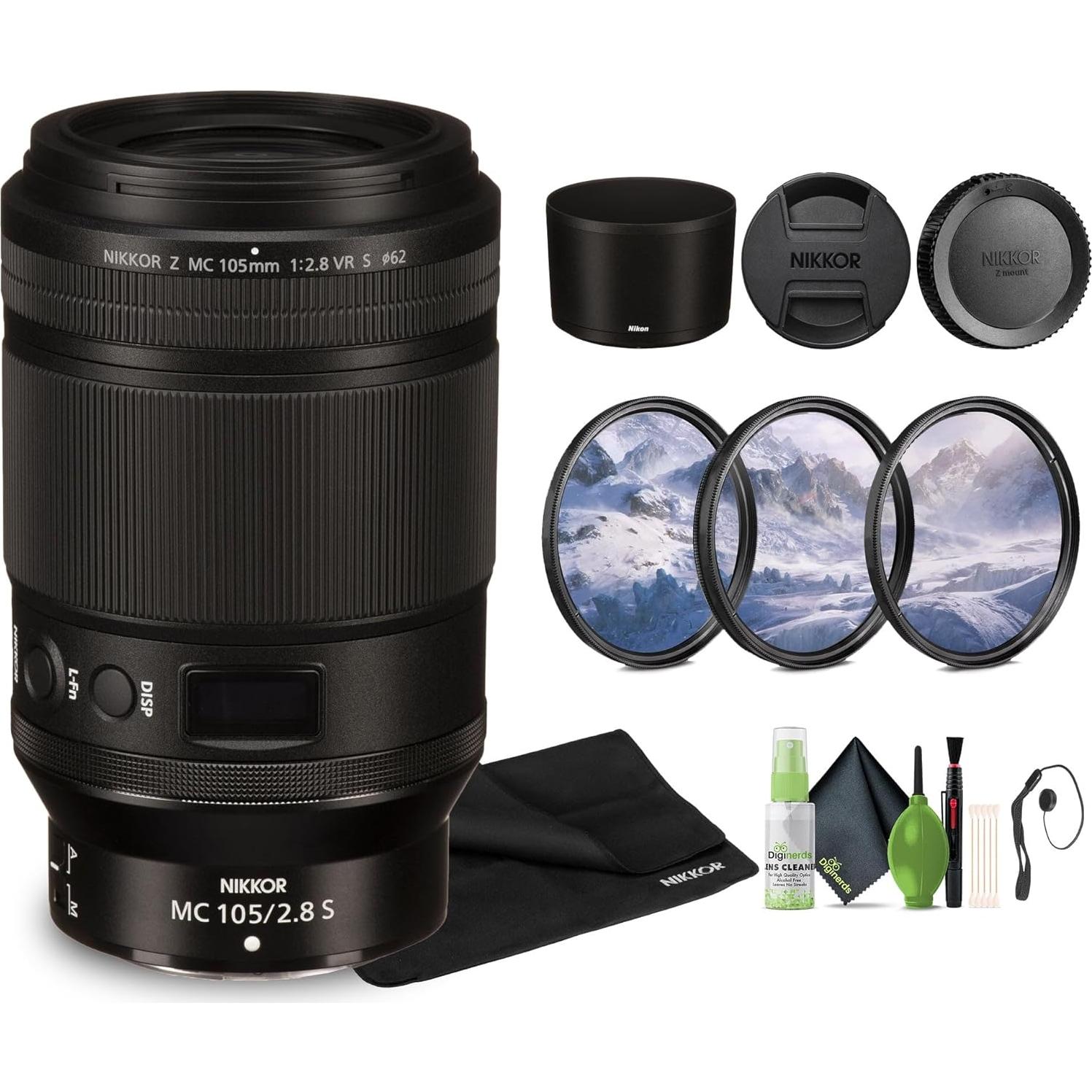 Lente Macro Nikon NIKKOR Z MC 105mm f/2.8 VR S + Kit de Filtros y Limpieza