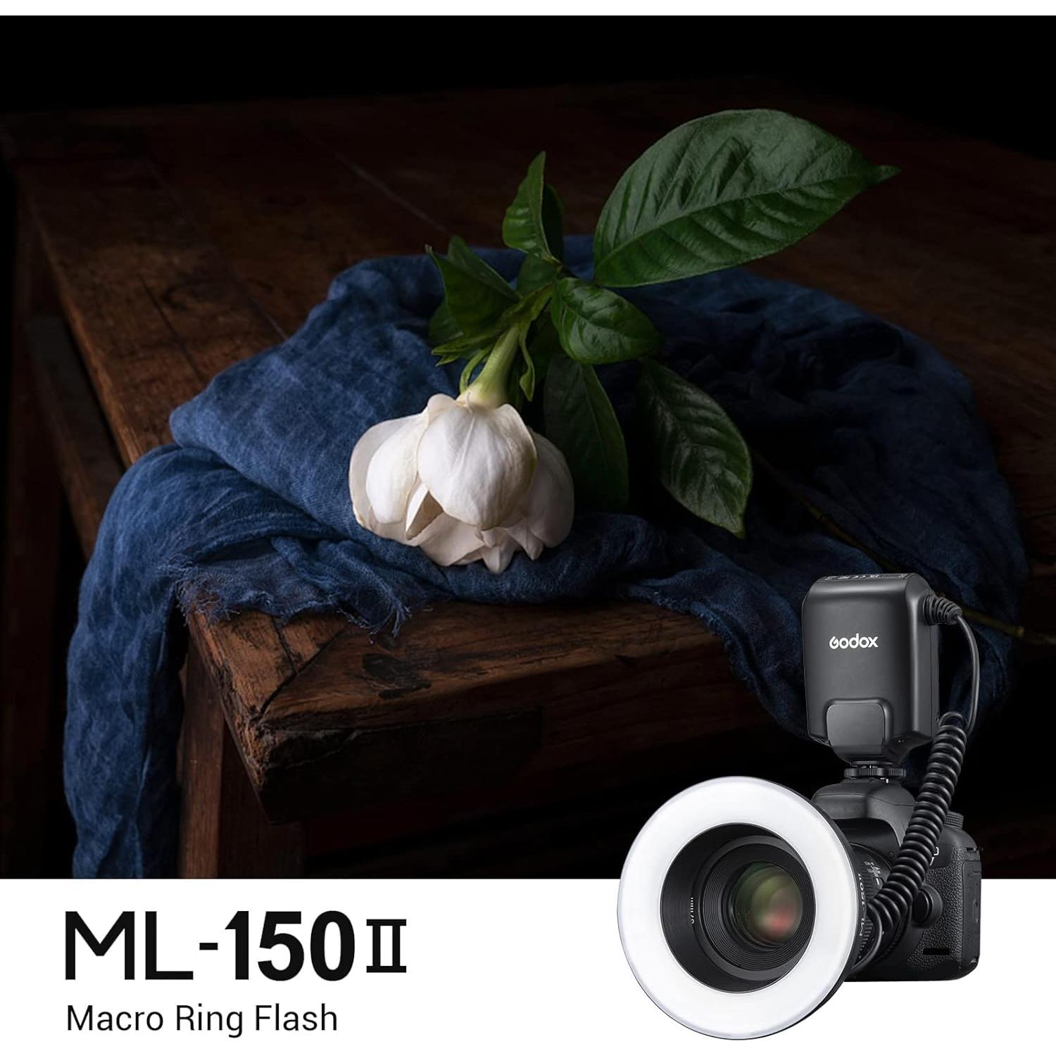 Flash Anular Macro Godox ML150II GN12 Luz 5800K-200K