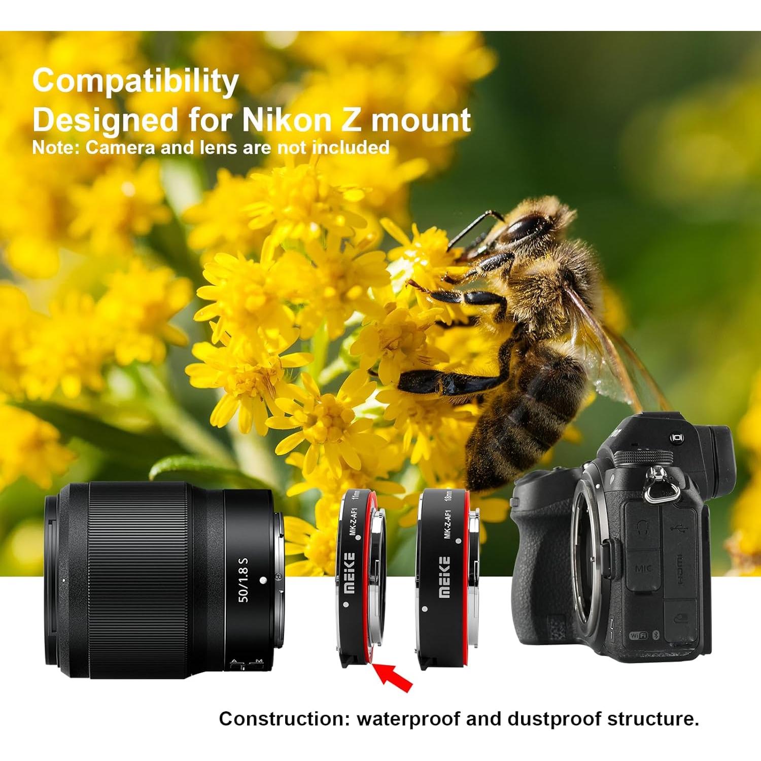 Anillo Adaptador Macro Meike MK-Z-AF1 para Nikon Z5 Z6 Z7