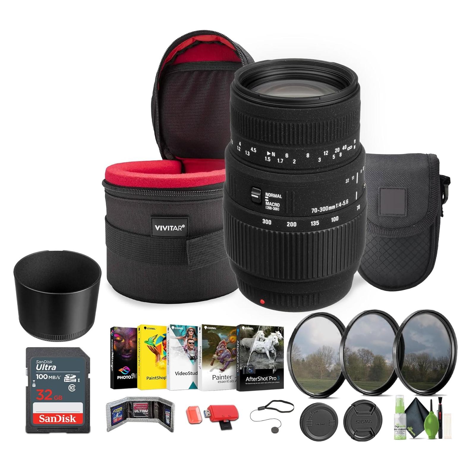 Lente Sigma 70-300mm f/4-5.6 DG Macro para Sony + Accesorios