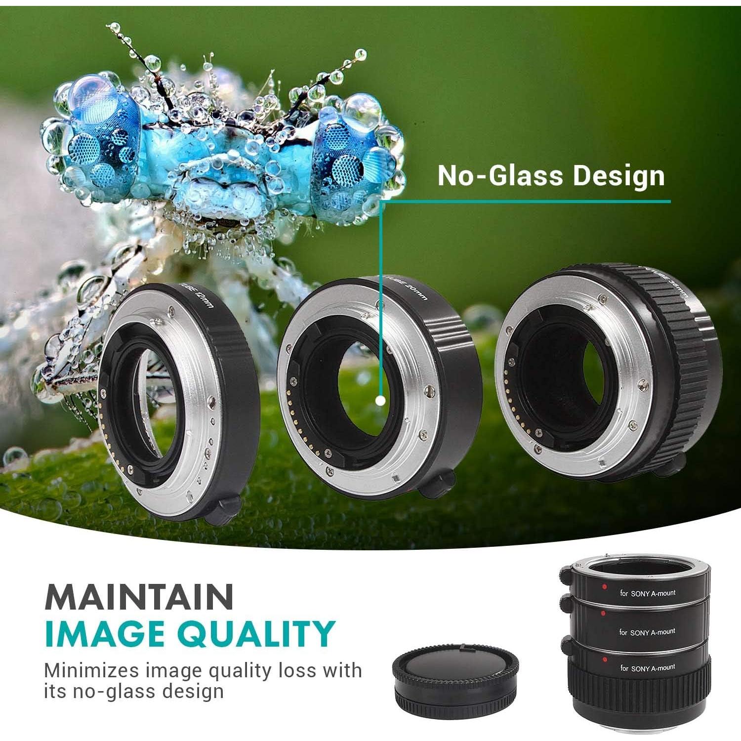 Conjunto de Tubos de Extensión Macro AF Movo para DSLR Sony