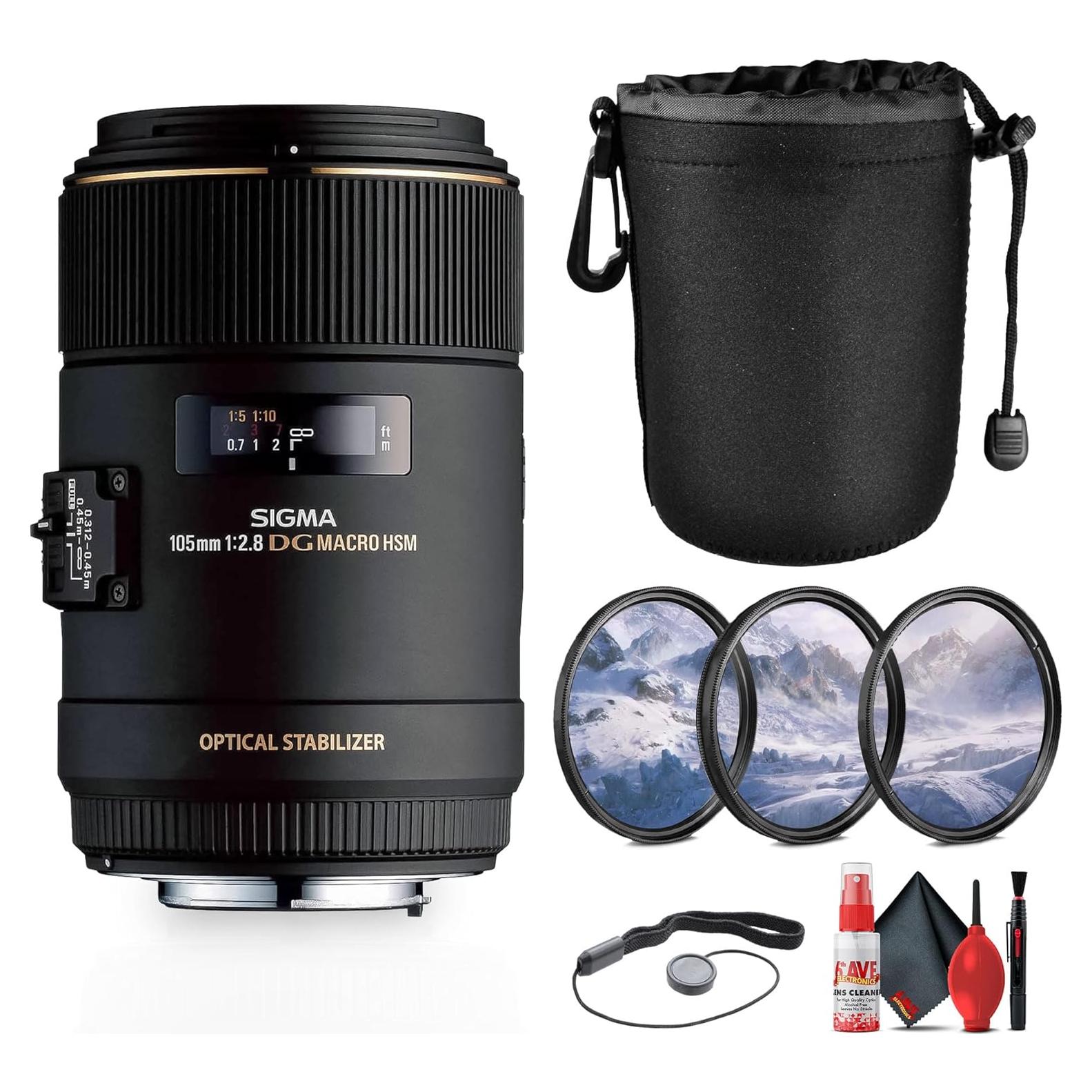 Lente Macro Sigma 105mm f/2.8 para Canon + Kit de Limpieza