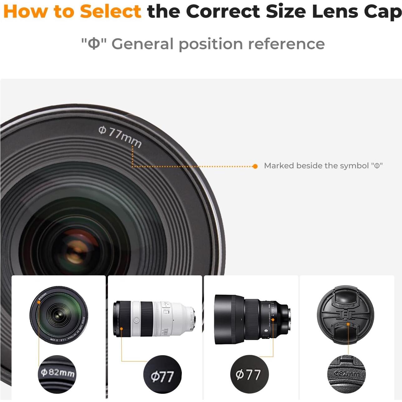 Tapa de Lente 67mm K&F Concept + Correa + Paños de Limpieza