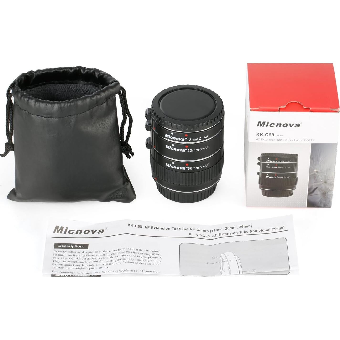 Tubo de Extensión Macro Sevenoak KK-C68 para Canon DSLR 12/20/36mm