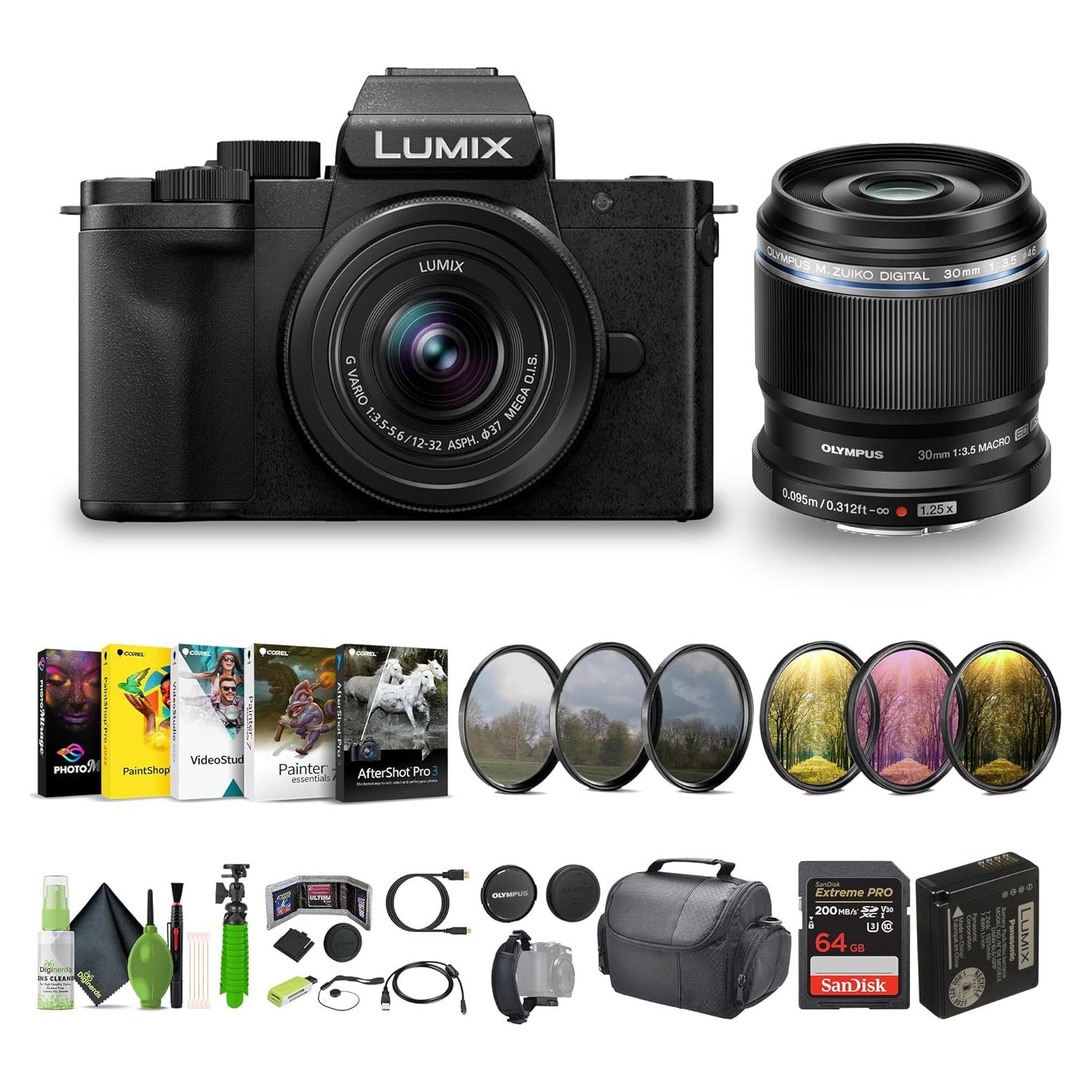 Cámara Sin Espejo Panasonic Lumix G100D 4K con Lentes y Accesorios