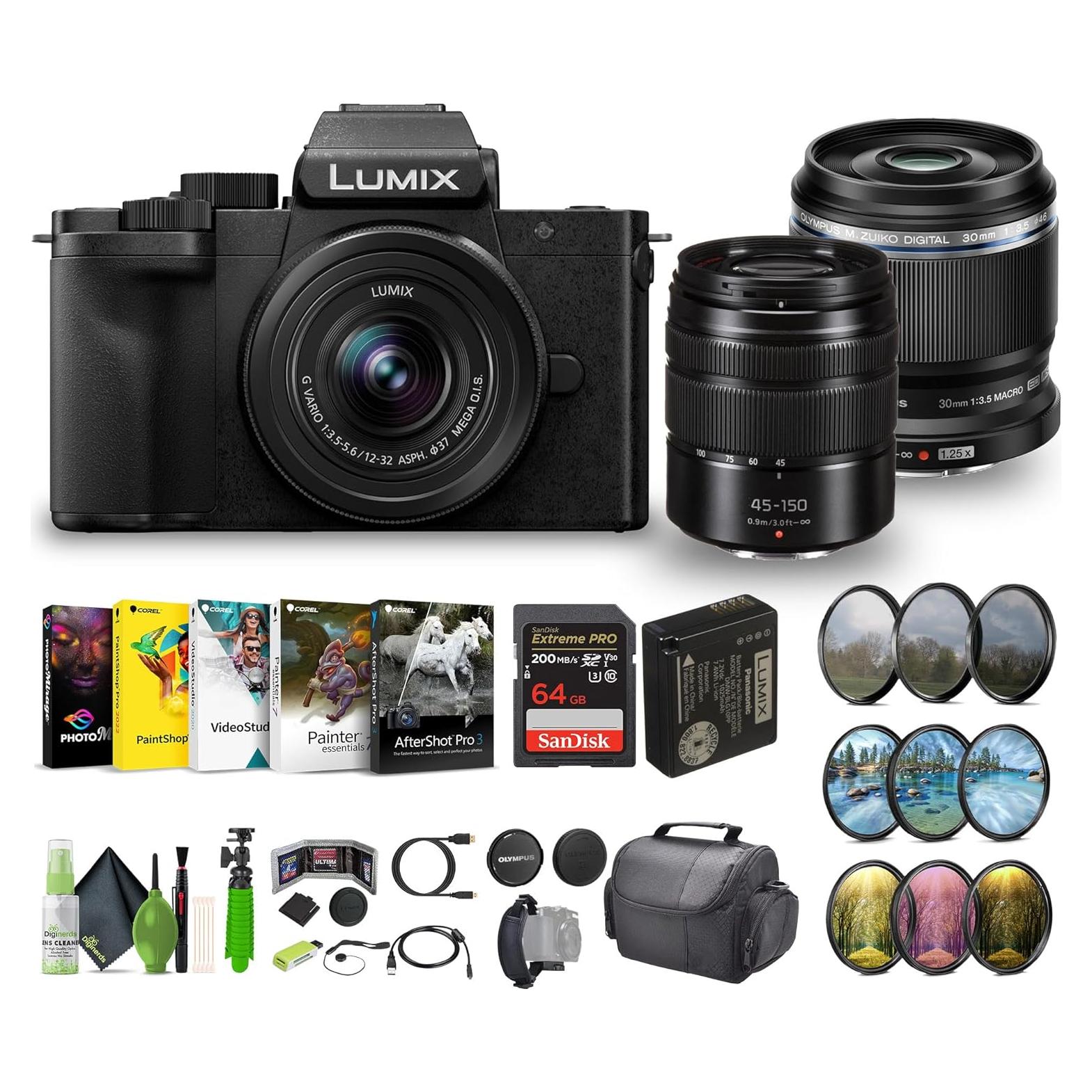 Cámara Sin Espejo Panasonic Lumix G100D 20.3MP 4K + Lentes