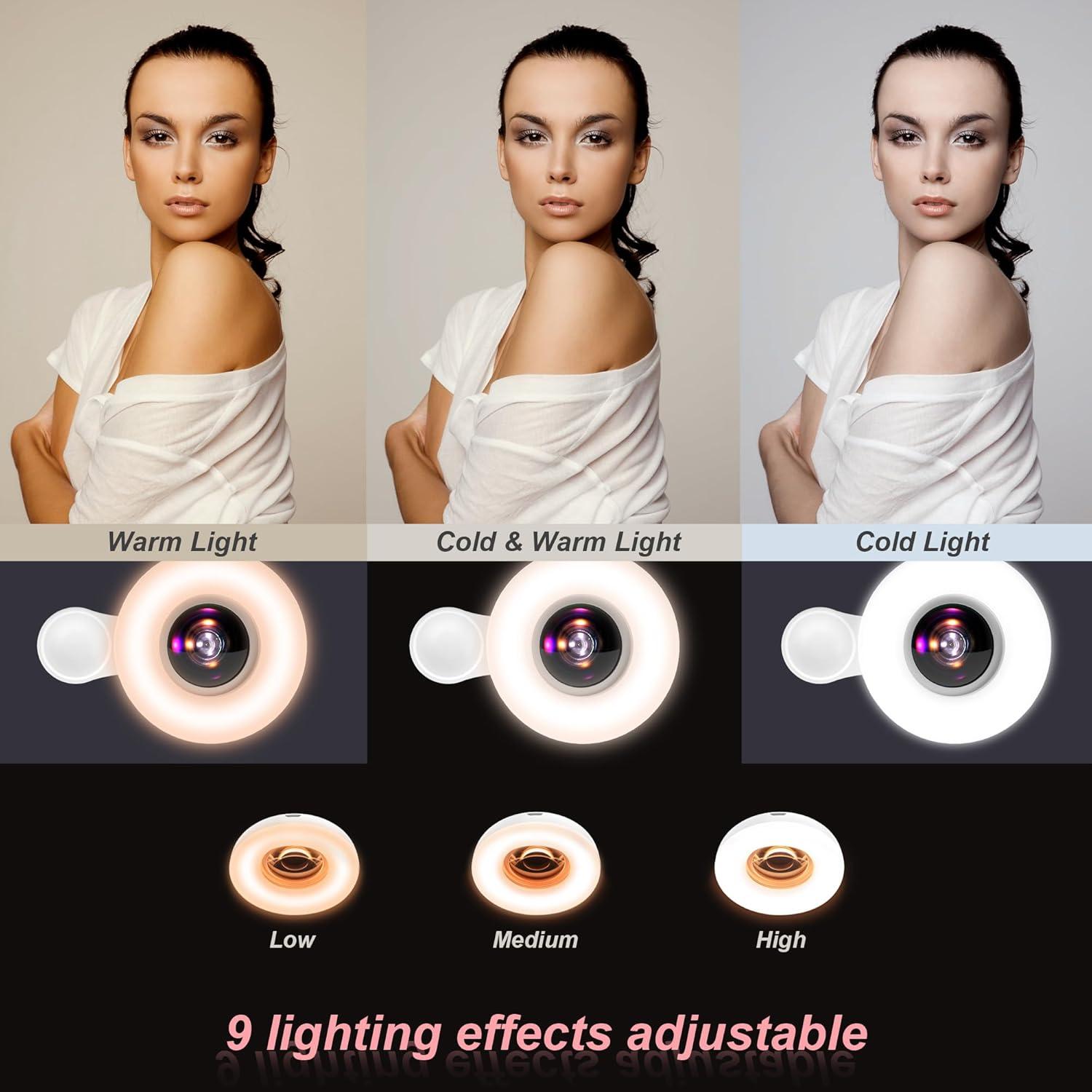 Lente Macro 15X YZOuOZY con Luz LED Anular para Smartphone