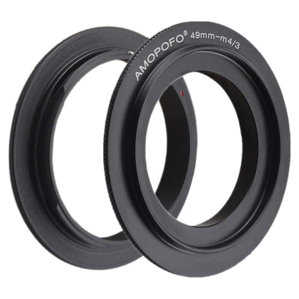 Anillo Adaptador Inverso Macro AMOPOFO 49mm para Cámaras M4/3 y DSLR