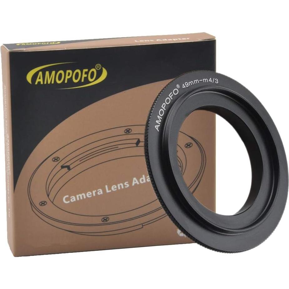 Anillo Adaptador Inverso Macro AMOPOFO 49mm para Cámaras M4/3 y DSLR
