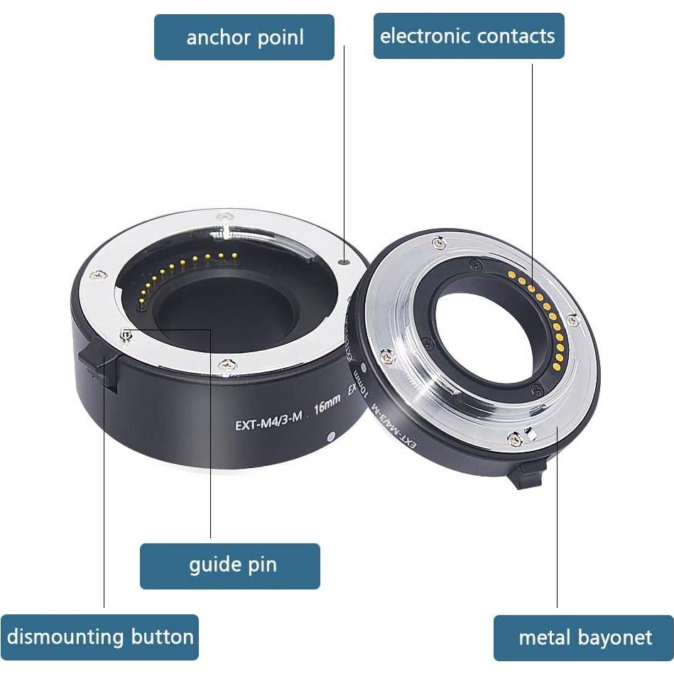 Tubo de Extensión Automático Mcoplus EXT-M4/3-M 10mm 16mm para Cámara Micro 4/3