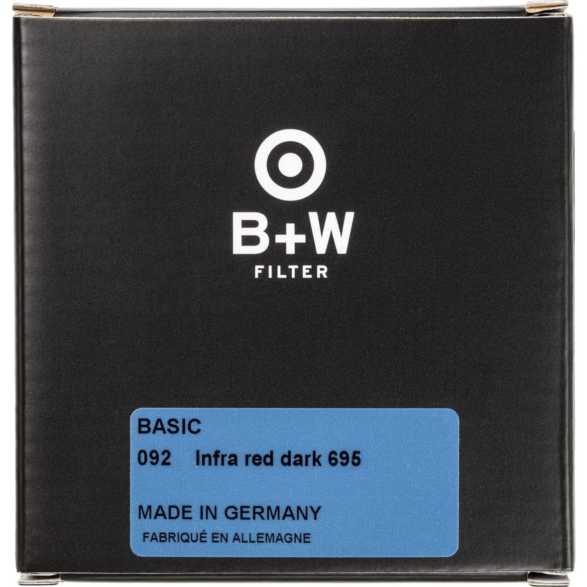 Filtro de Vidrio Rojo Oscuro B+W 092 IR 72mm para Fotografía