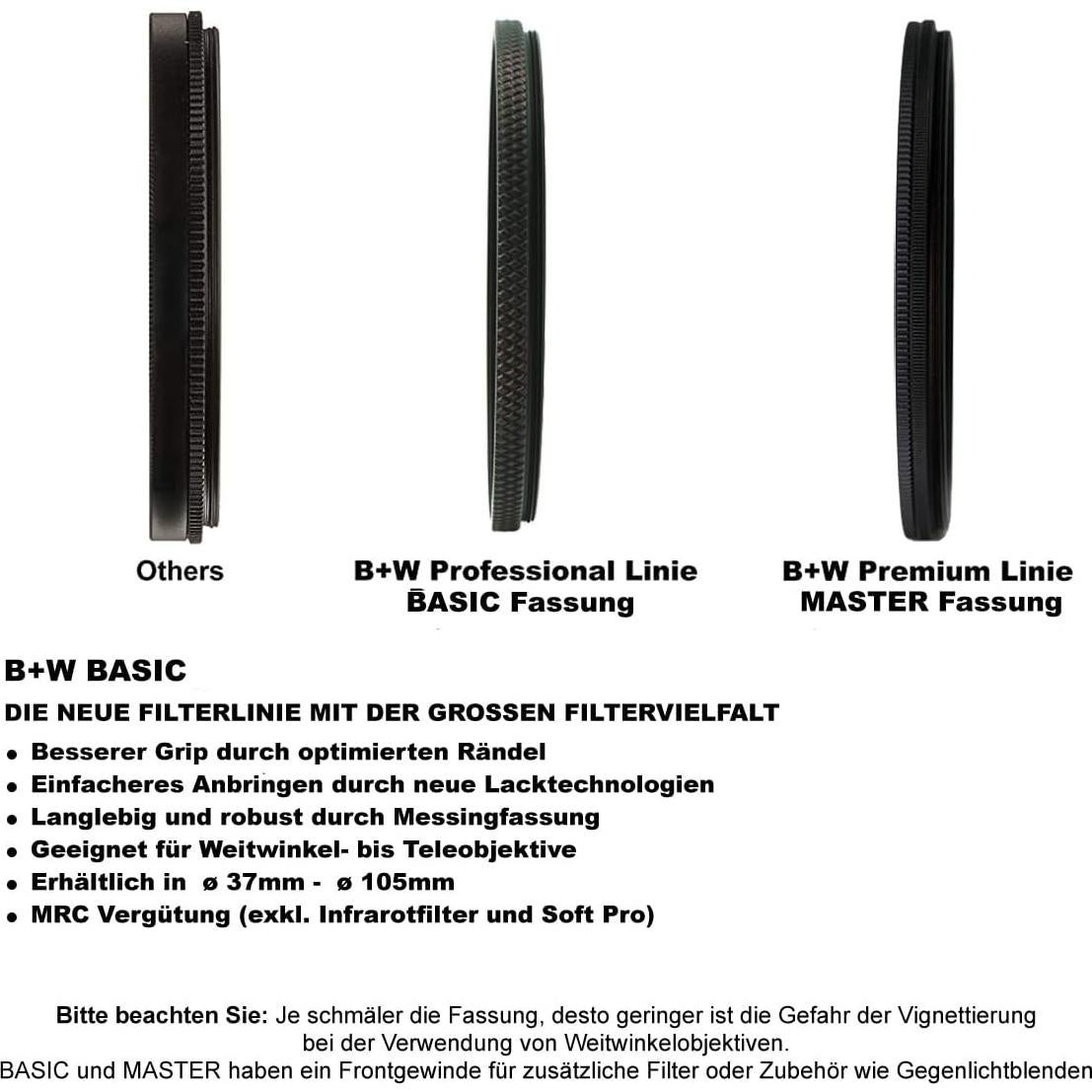 Filtro de Vidrio Rojo Oscuro B+W 092 IR 72mm para Fotografía