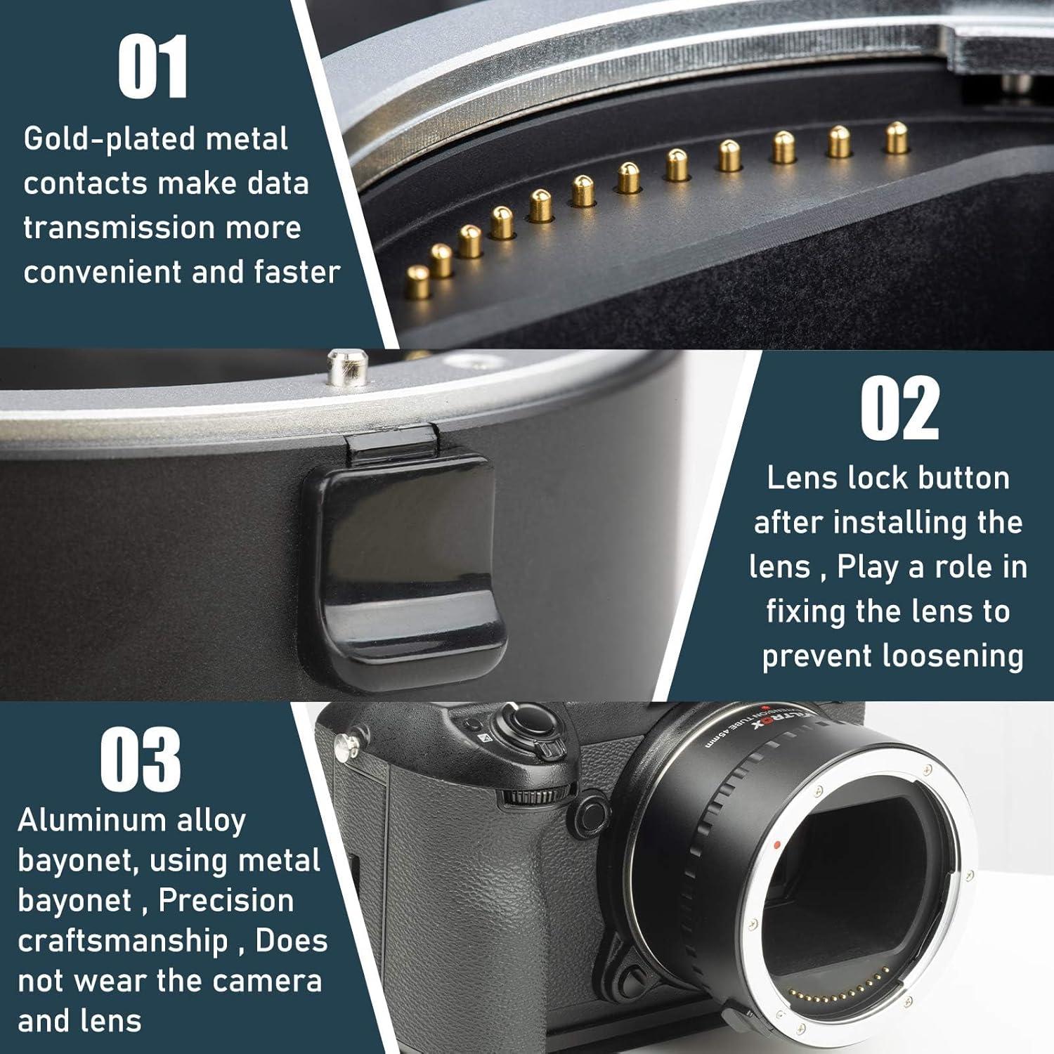 Adaptador de Tubo de Extensión Macro VILTROX DG-GFX 45mm para Fujifilm