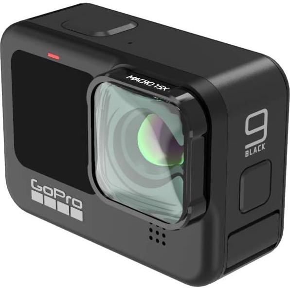 Lente Macro 15X QKOO para GoPro Hero 9/10/11/12/13 Negra