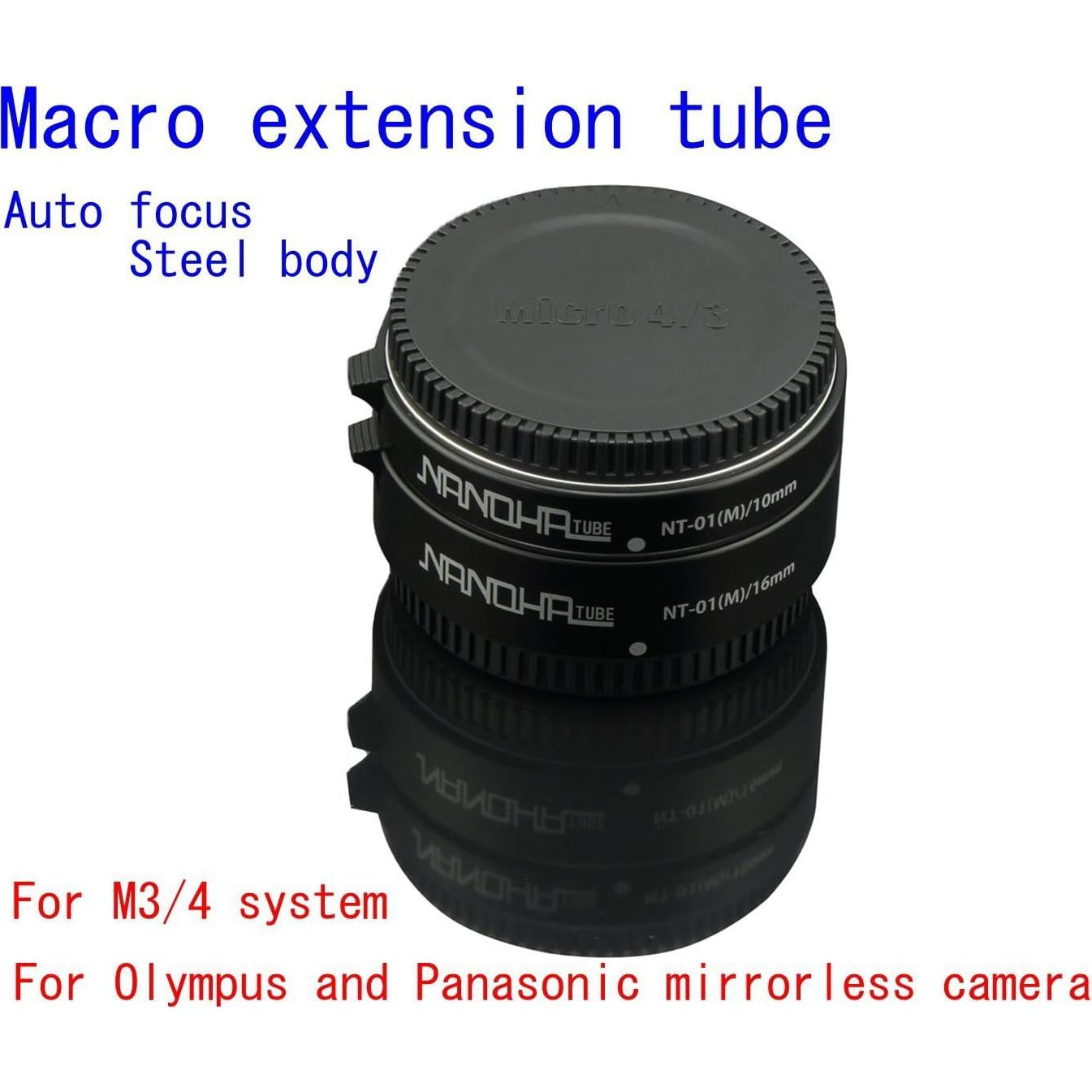 Juego de tubos de extensión NANOHA NT-01M 10mm/16mm para cámaras sin espejo