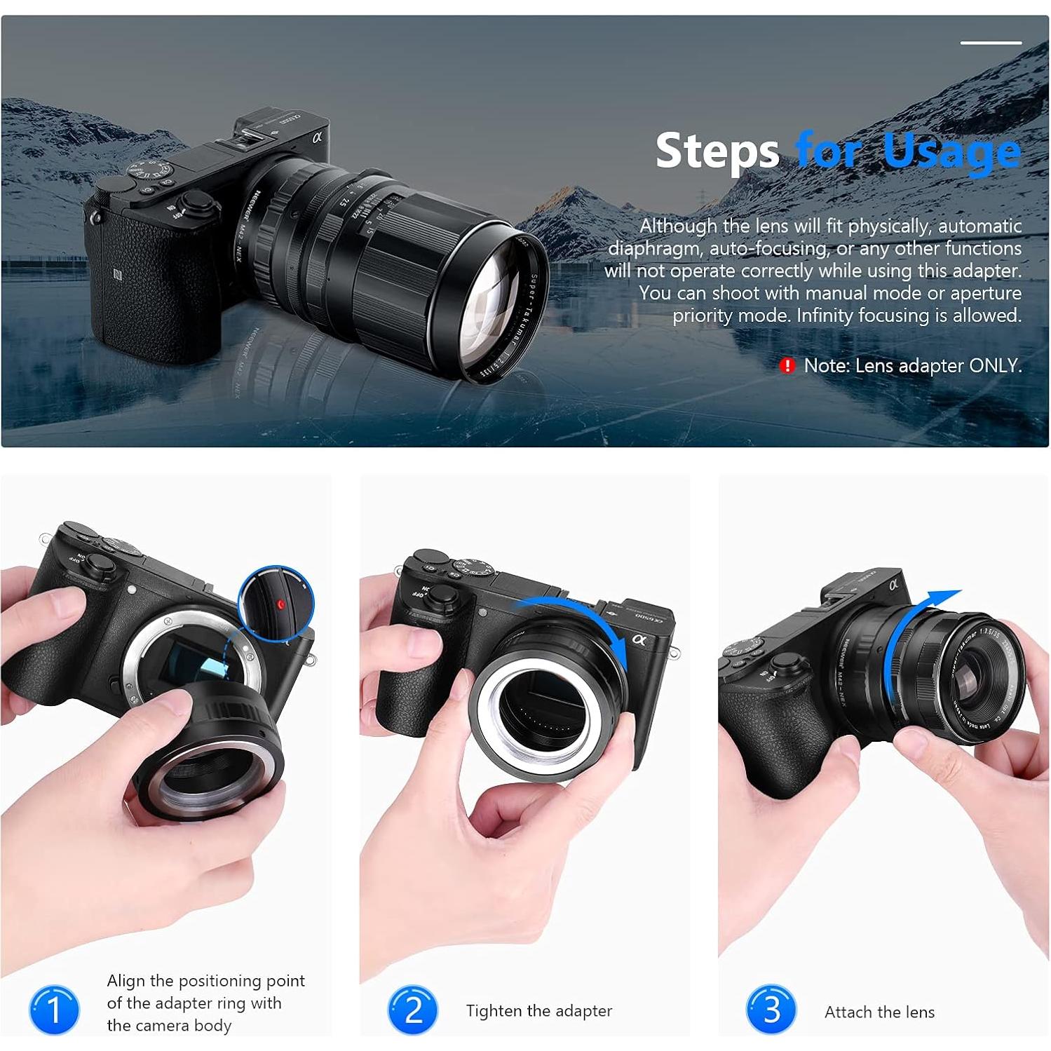 Adaptador de Lente Neewer M42 a Sony NEX E-Mount