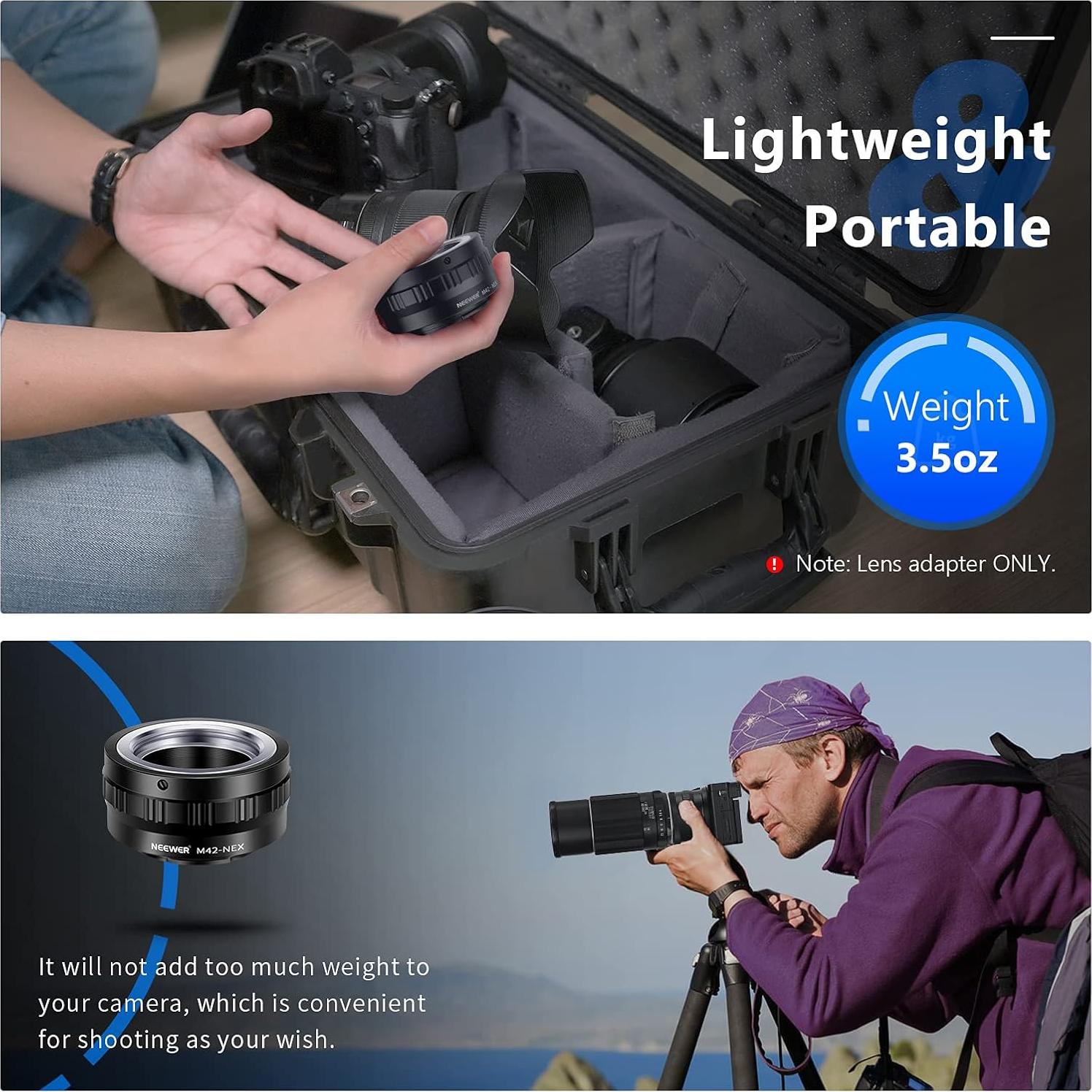 Adaptador de Lente Neewer M42 a Sony NEX E-Mount